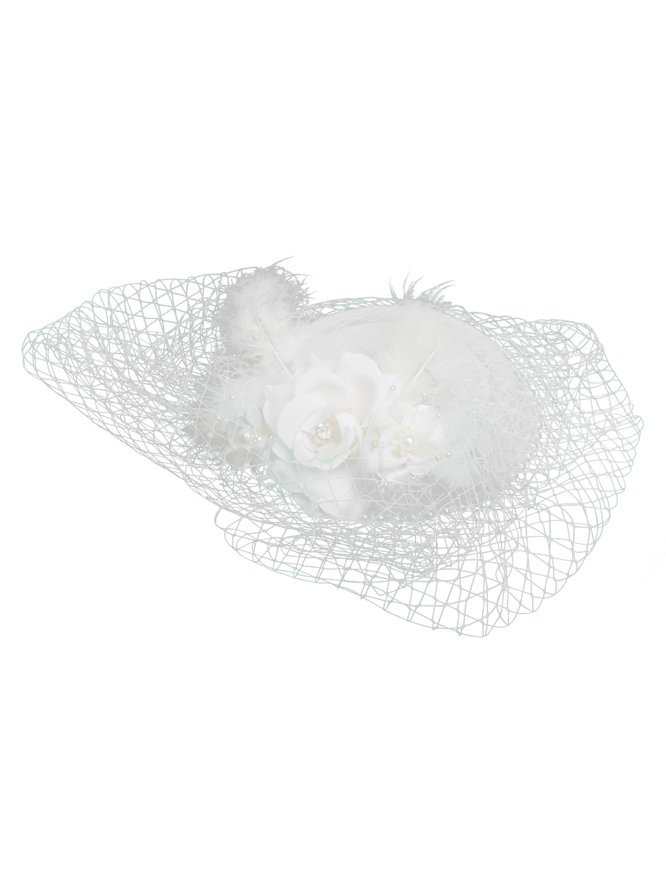 Fascinator mit Clips weiß Fascinator mit Clips weiß