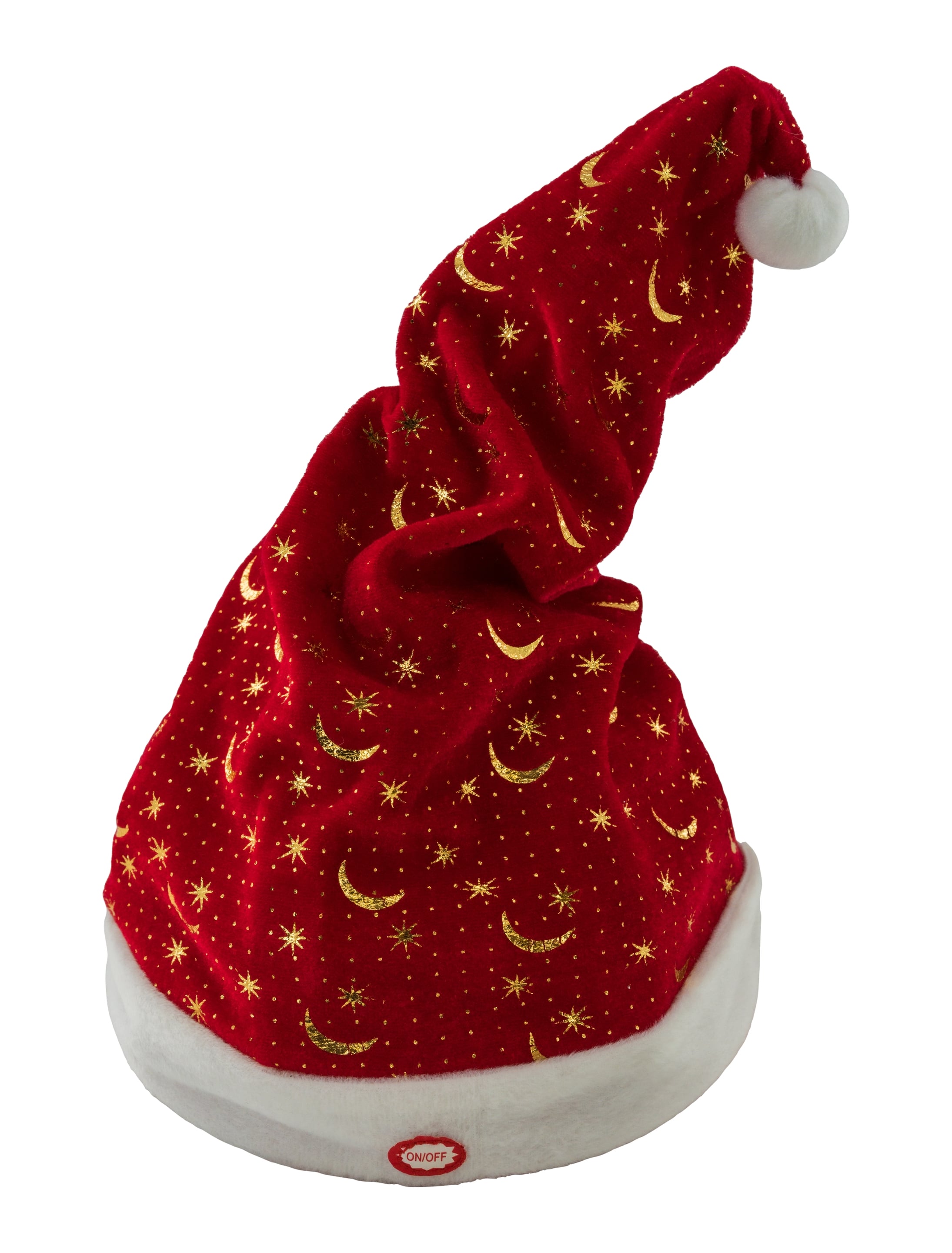 Nikolausmütze tanzend mit Sound rot/gold one size