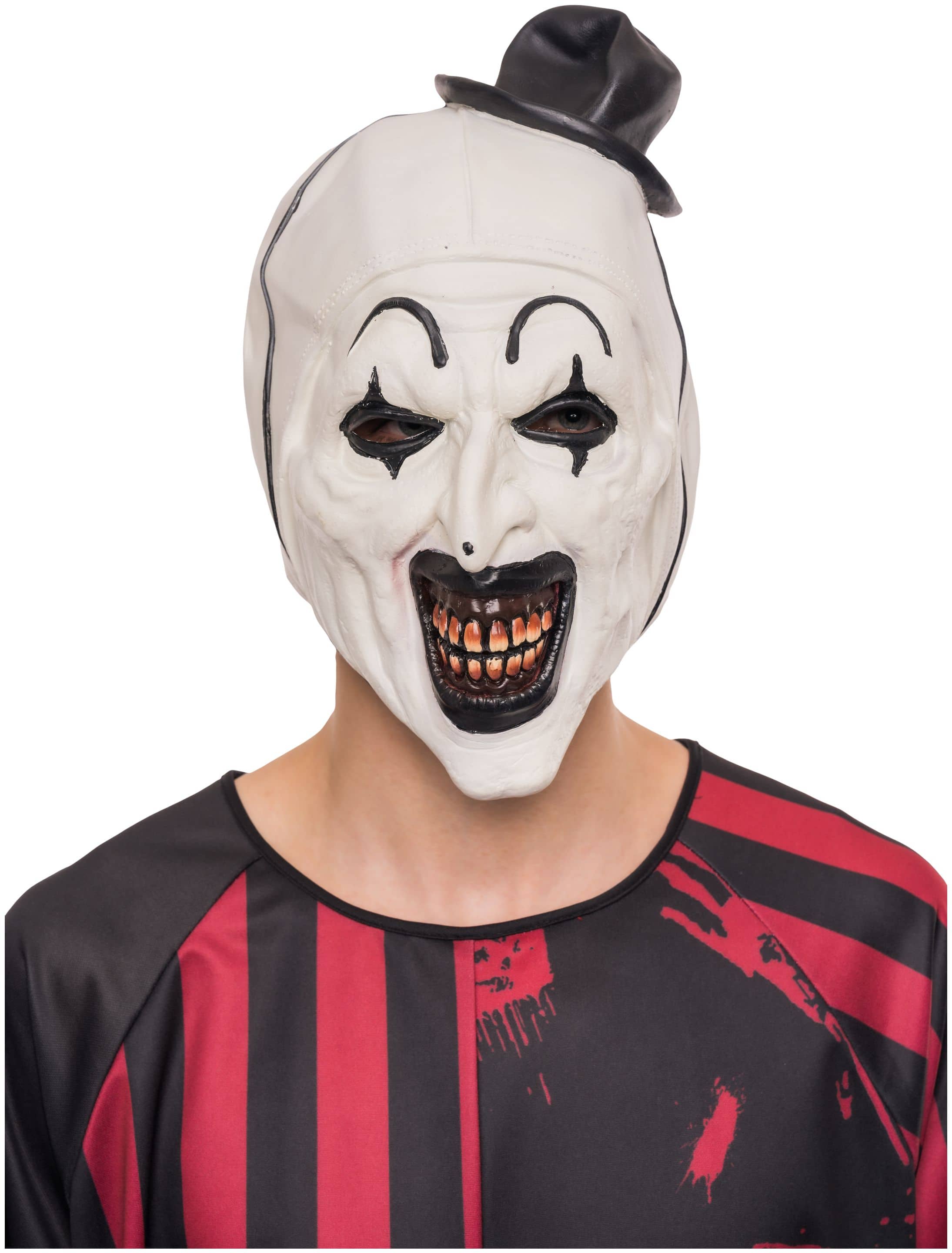 Latexmaske Terrifier schwarz/weiß