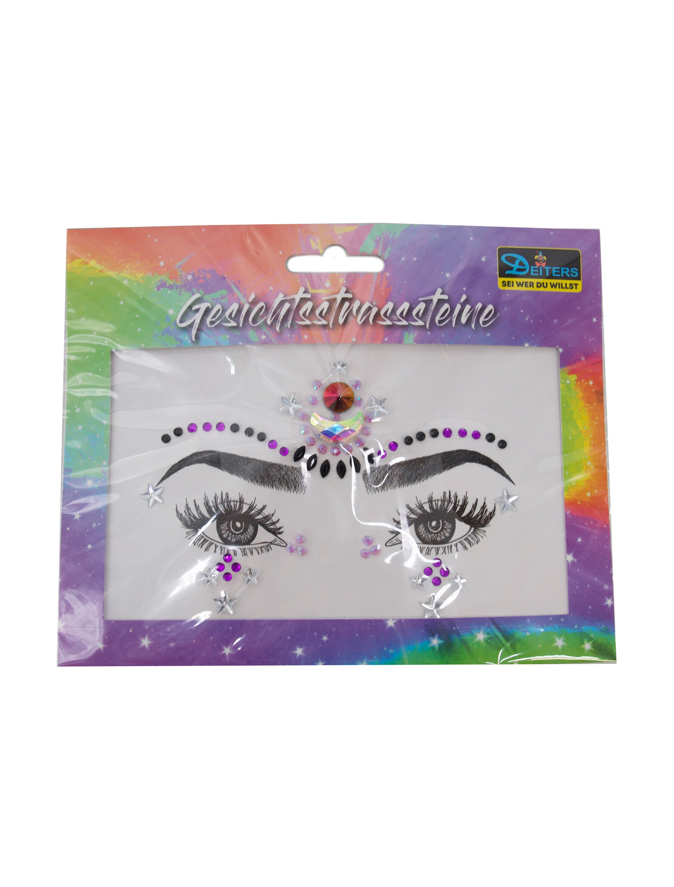 Gesichtsstrasssteine schwarz/lila
