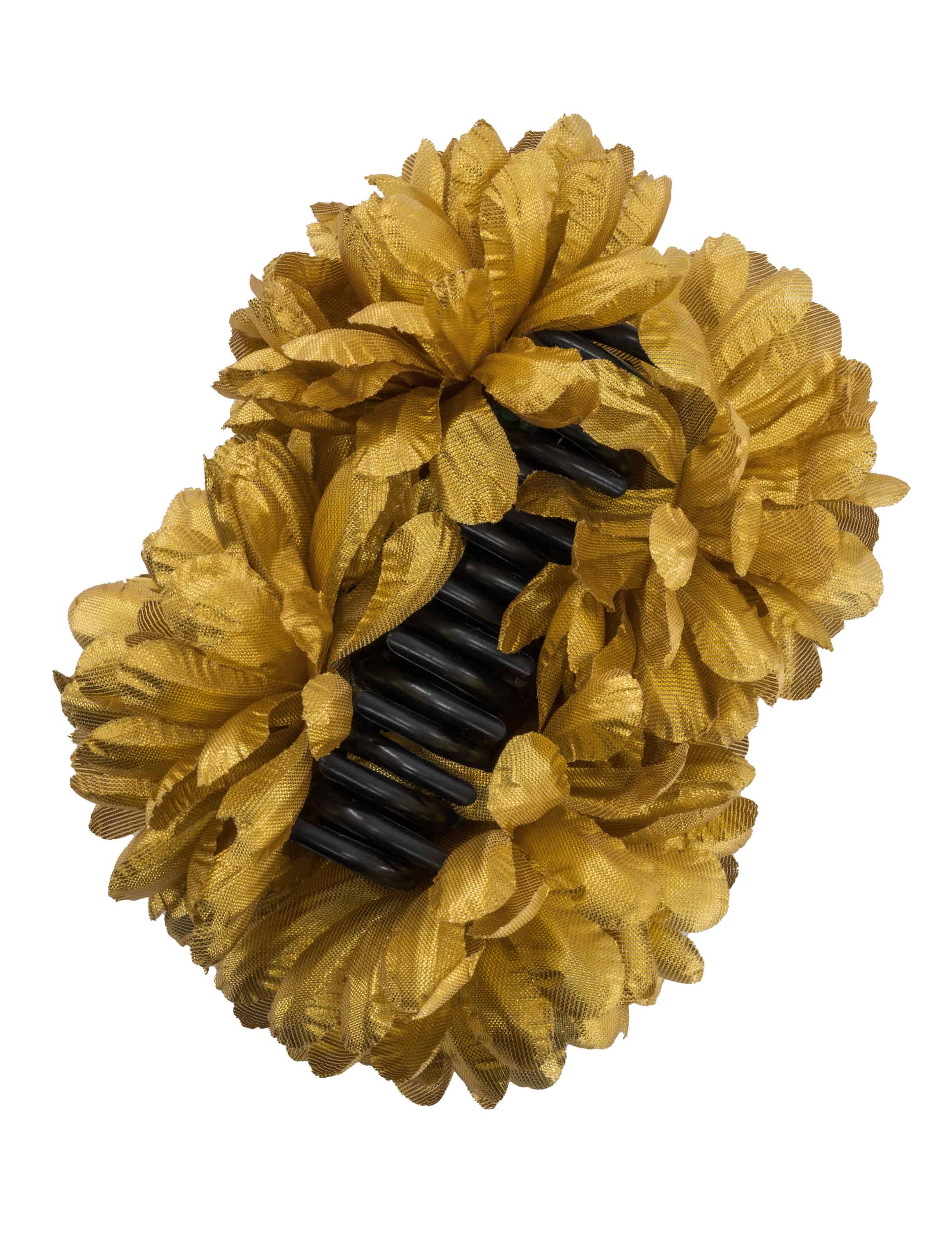 Haarklammer Blume gold
