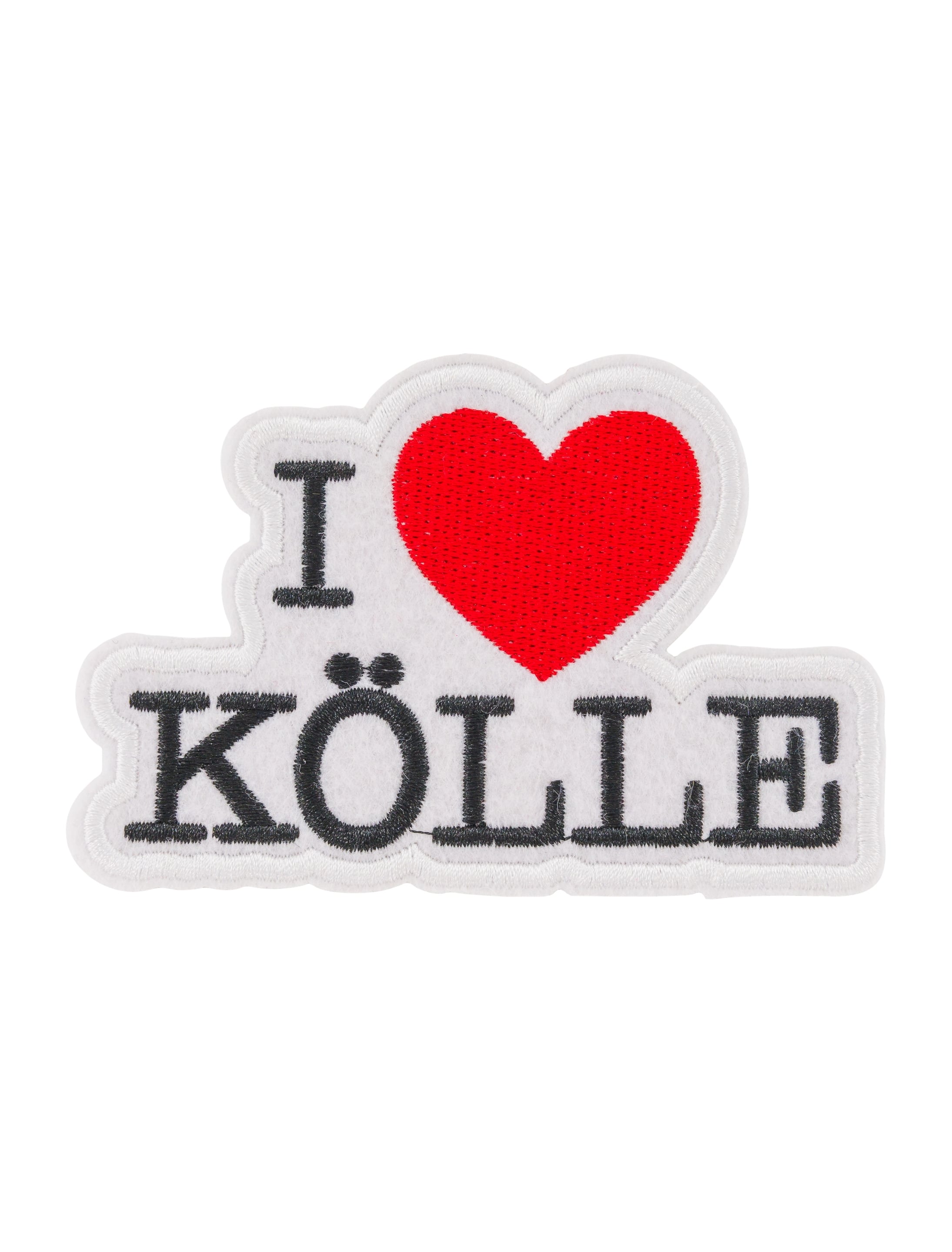 Bügelpatch I love Kölle 10cm rot/weiß