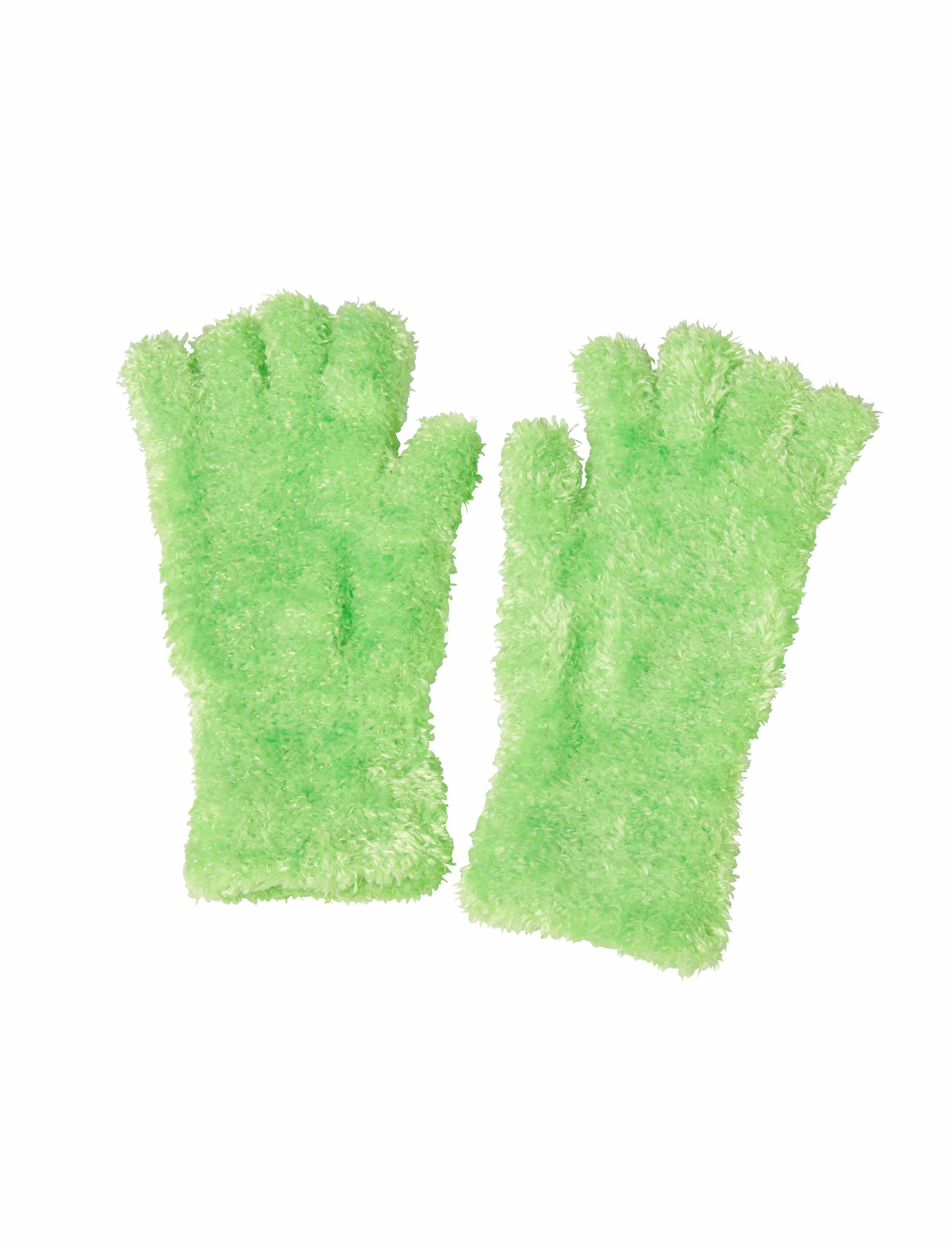 Handschuhe fingerlos Flausch neongrün one size