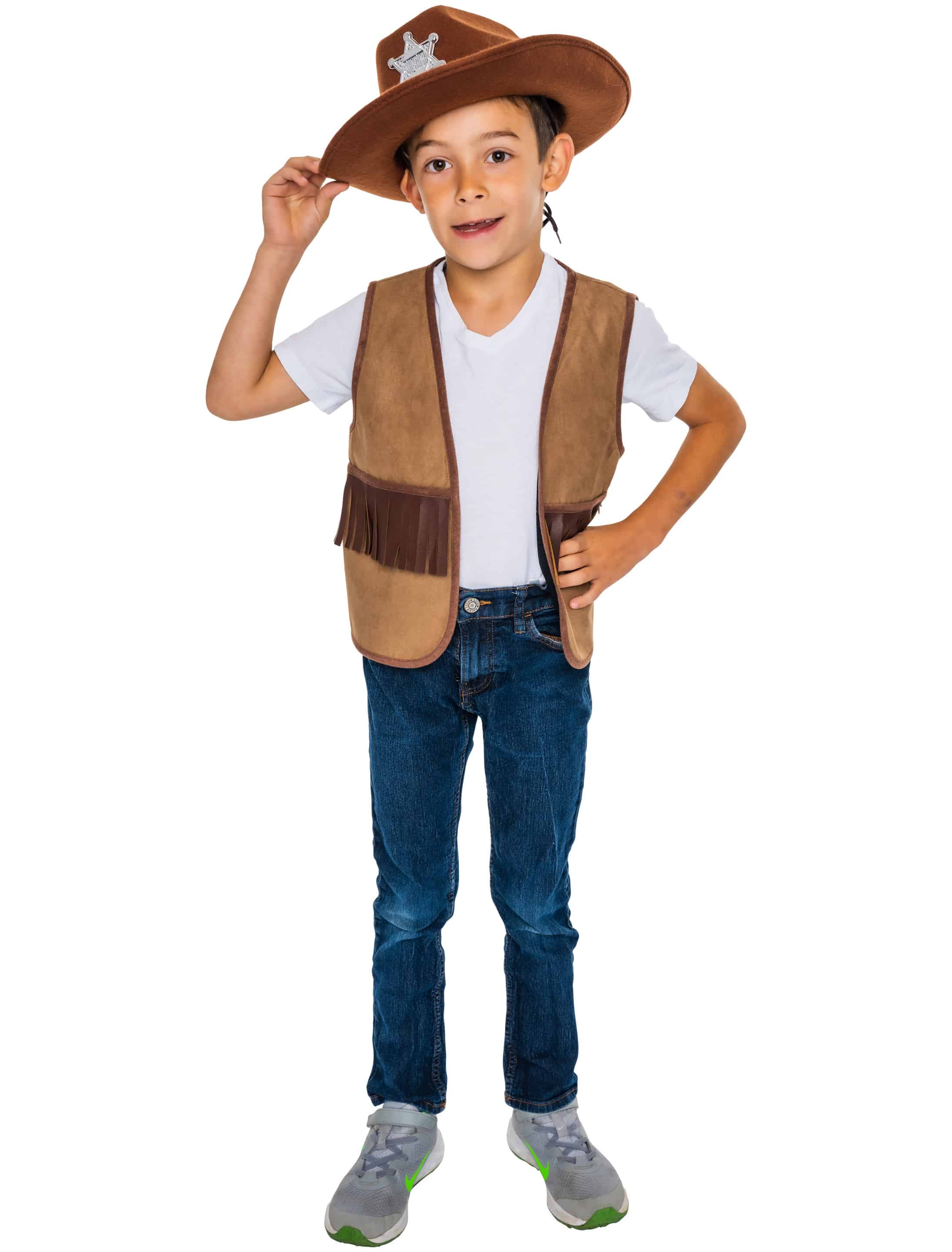 Weste Cowboy Kinder hellbraun 116-128