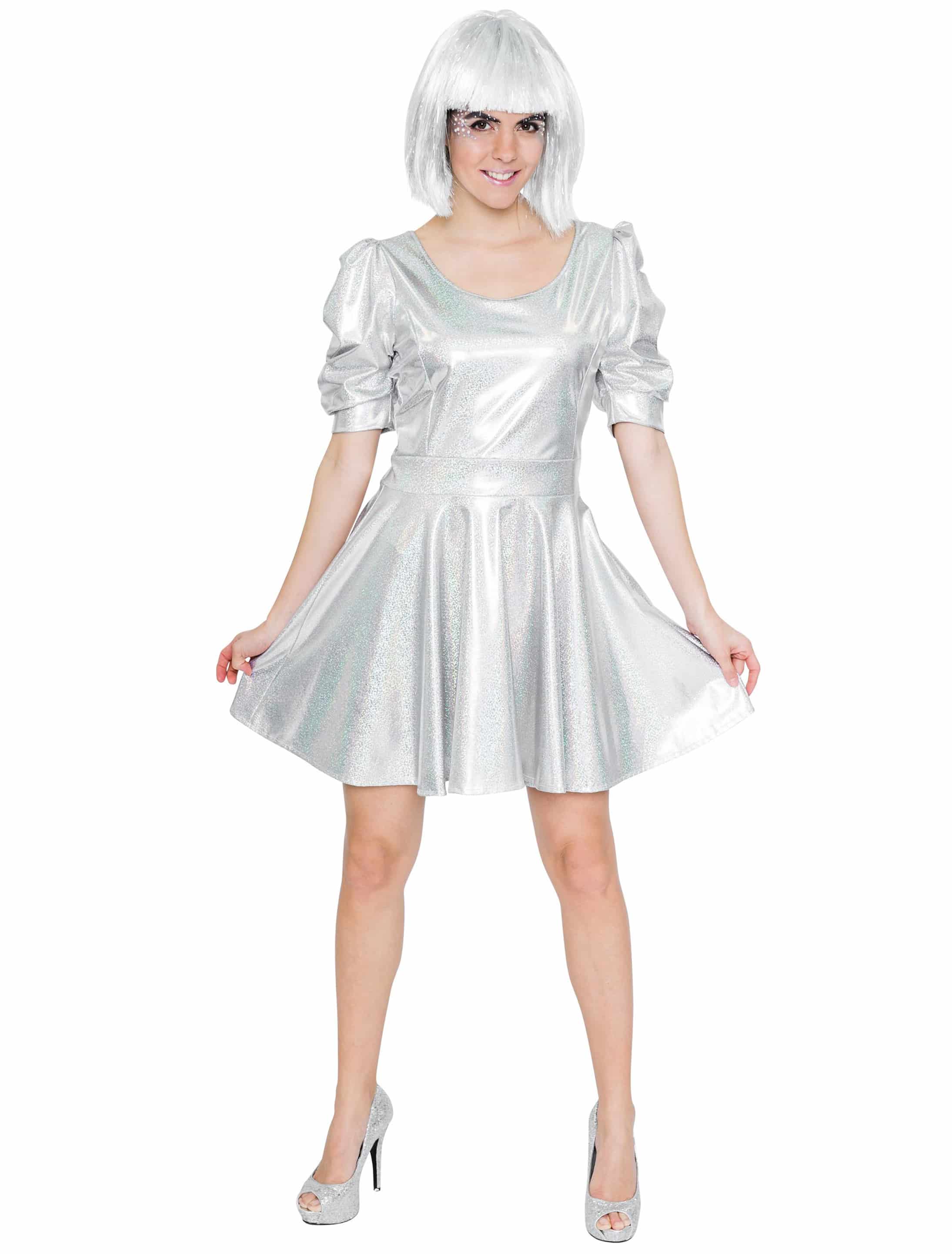 Spacekleid Laser Damen silber S