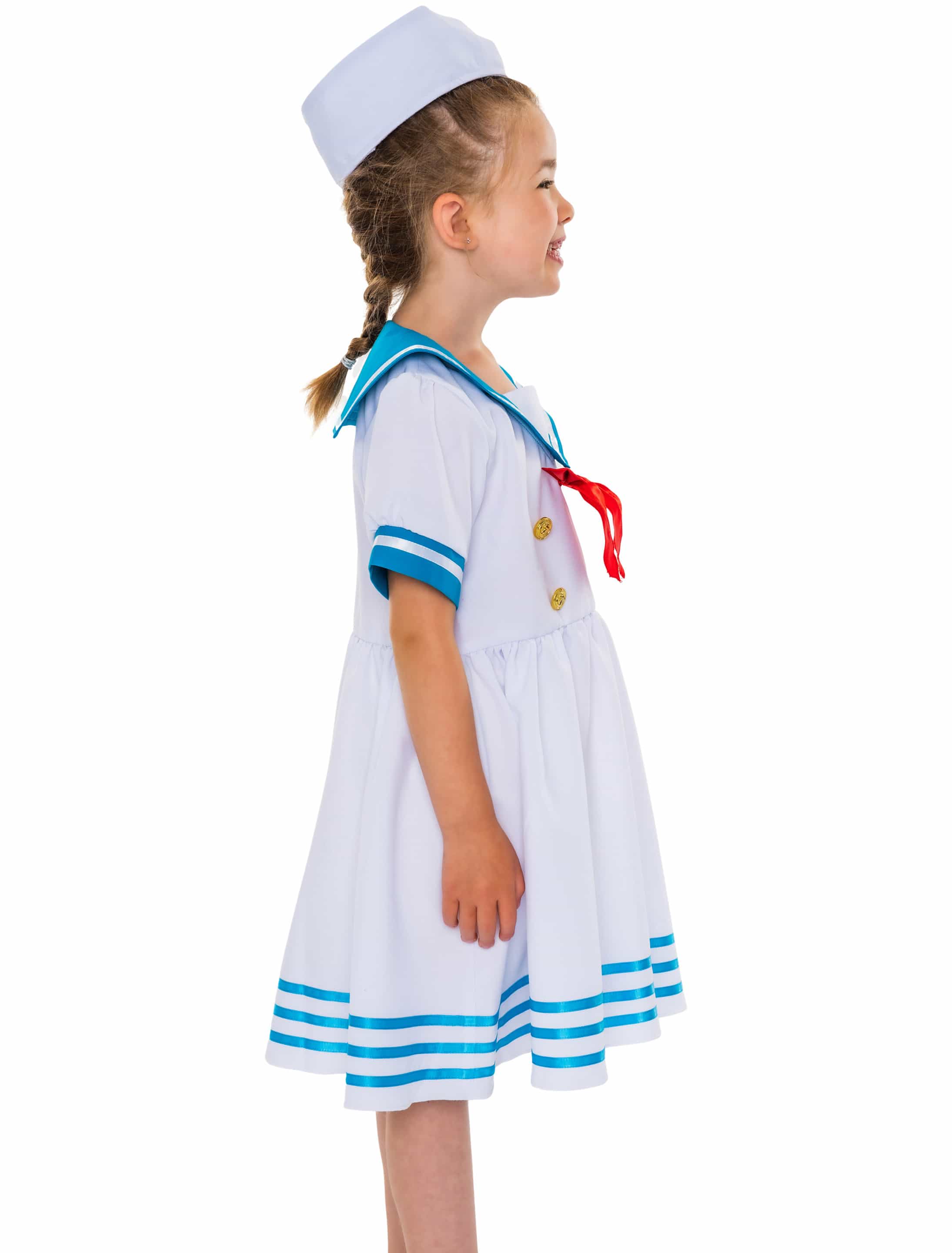 Kleid Matrosin 2-tlg. Mädchen weiß/blau 116