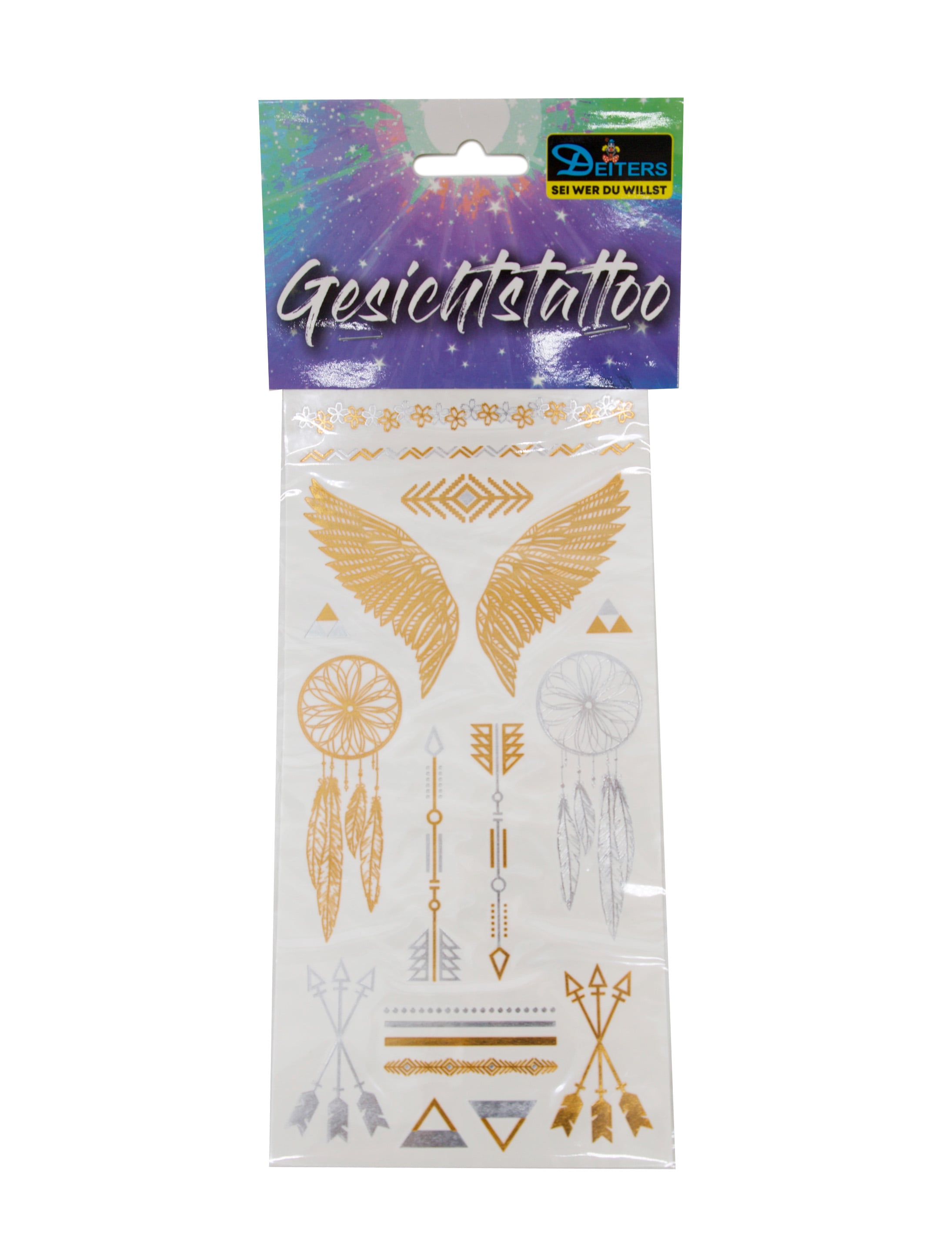 Tattoo Traumfänger Metallic gold/silber