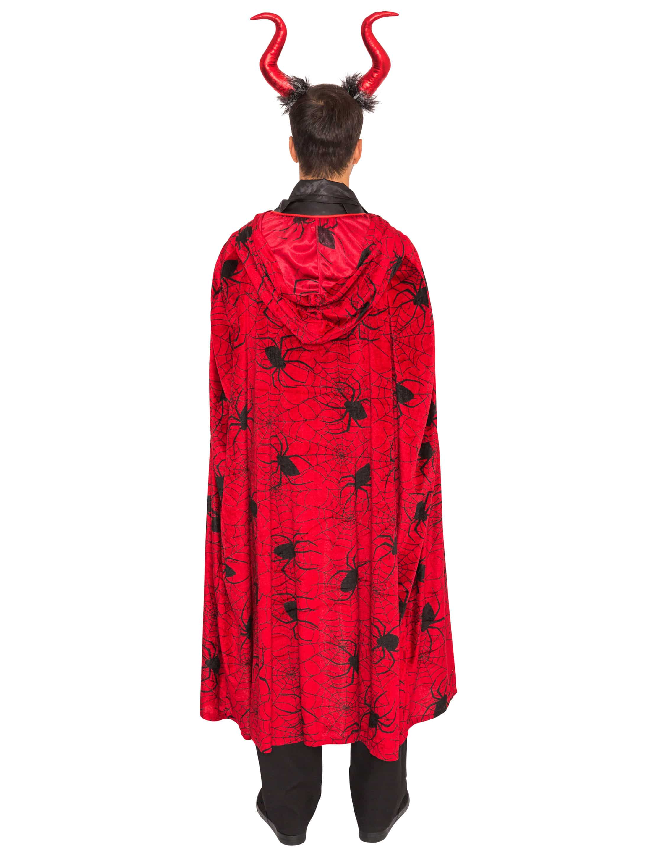 Umhang Spinnweben mit Kapuze rot one size Umhang Spinnweben mit Kapuze rot one size