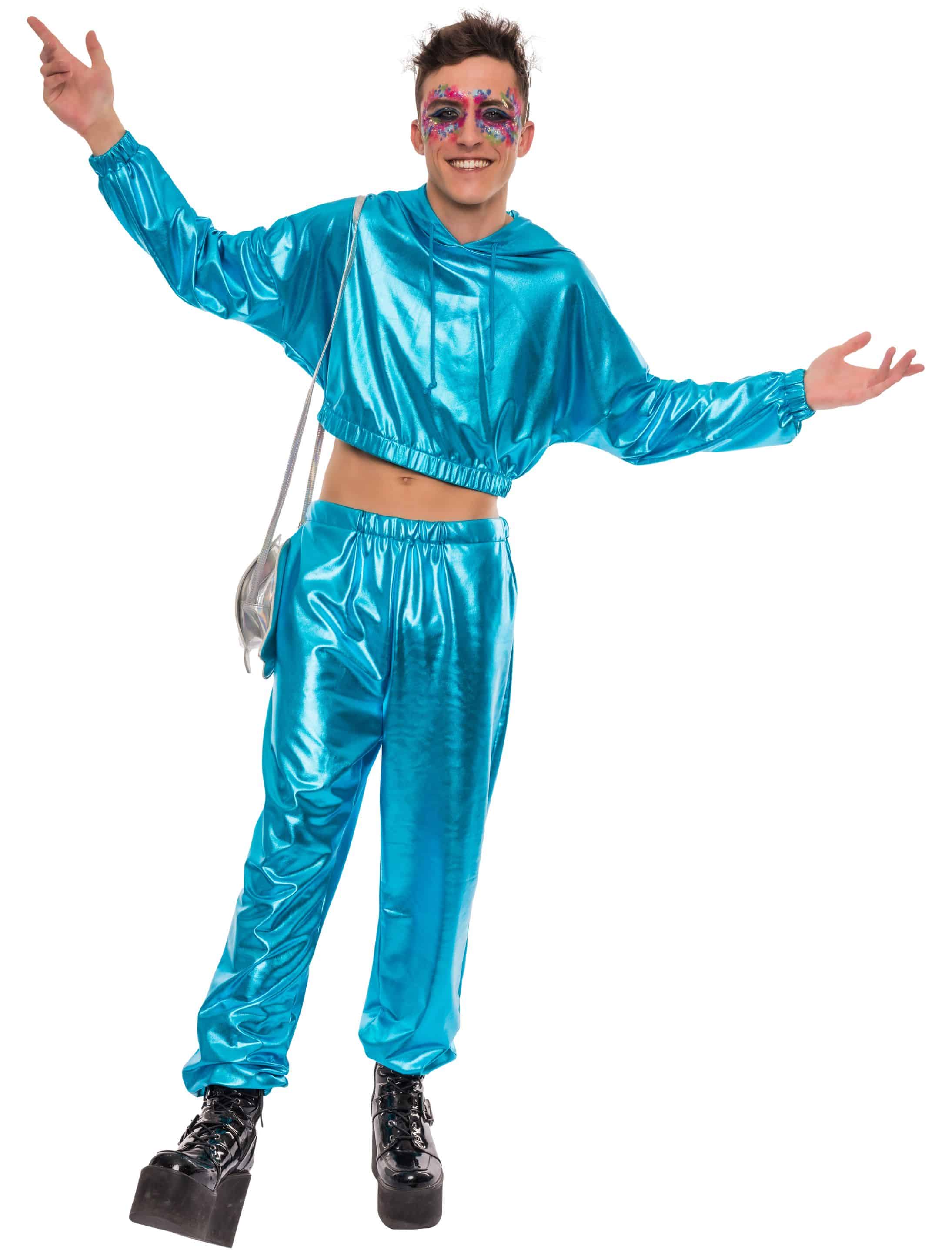 Hose metallic blau 2XL/3XL