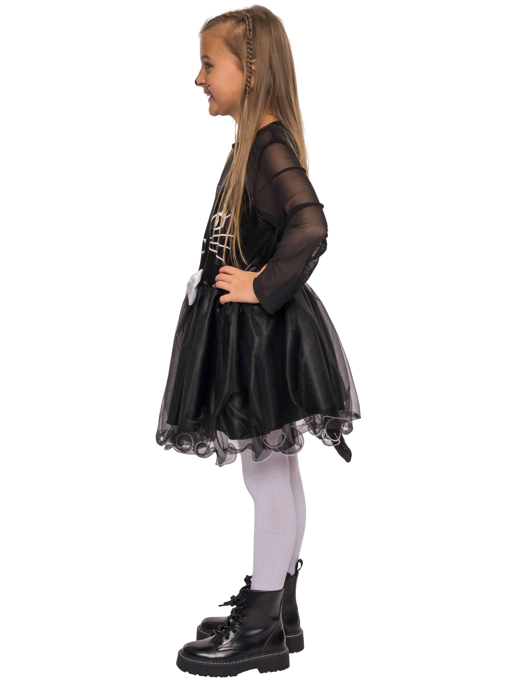 Kleid Katze mit Schwanz Kinder schwarz 152