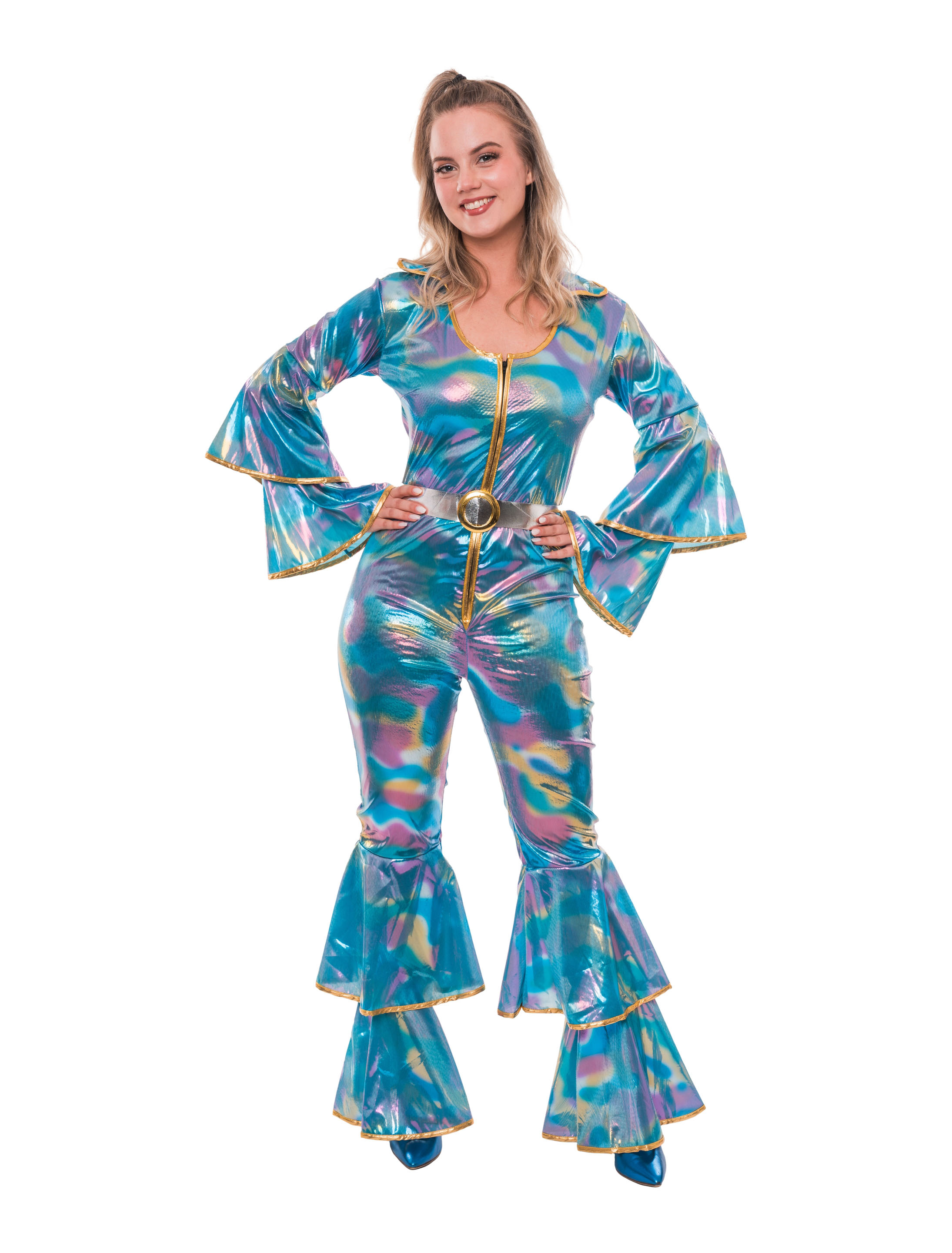 Jumpsuit Dancing Queen Metallic Damen blau S/M