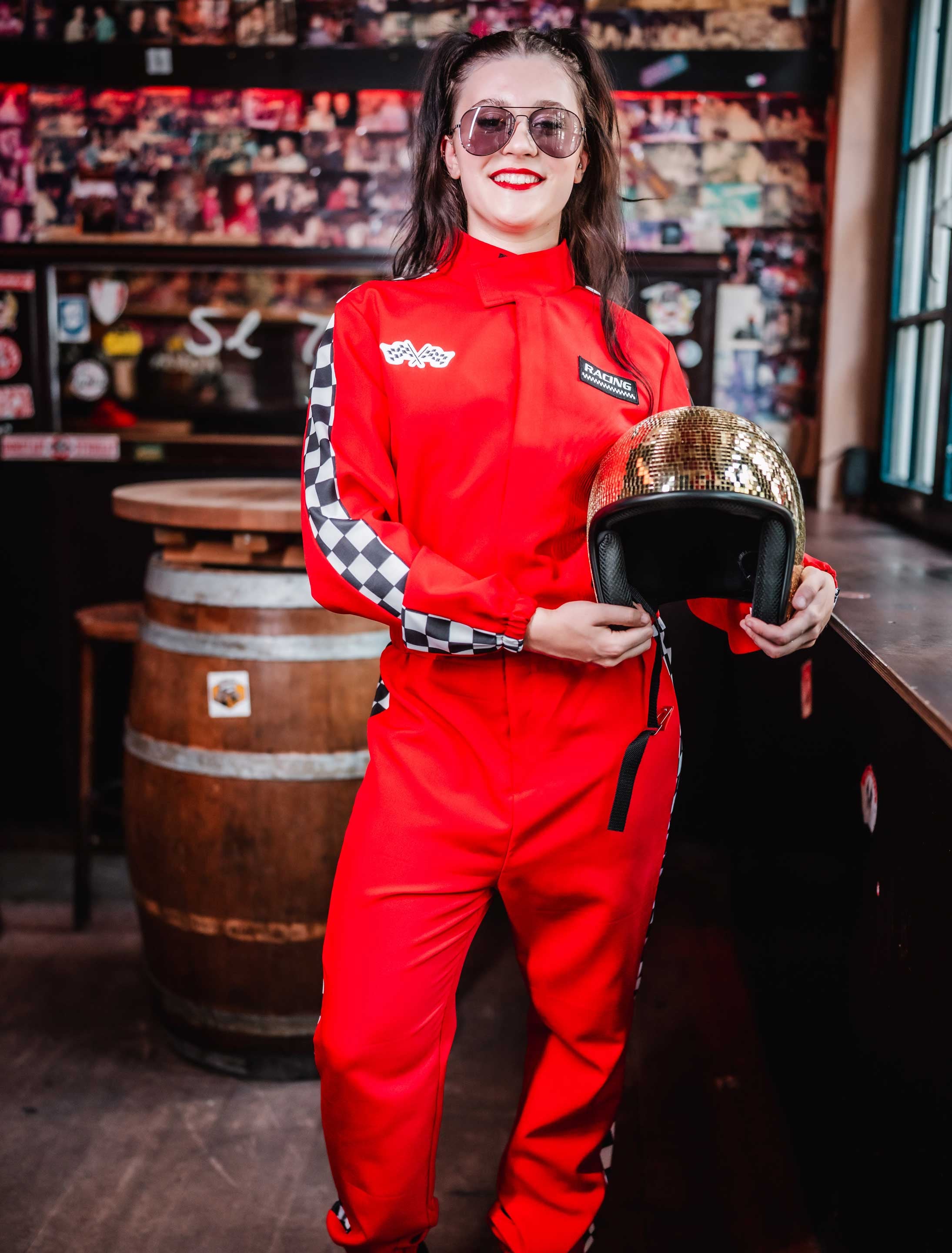 Overall Rennfahrer rot S/M