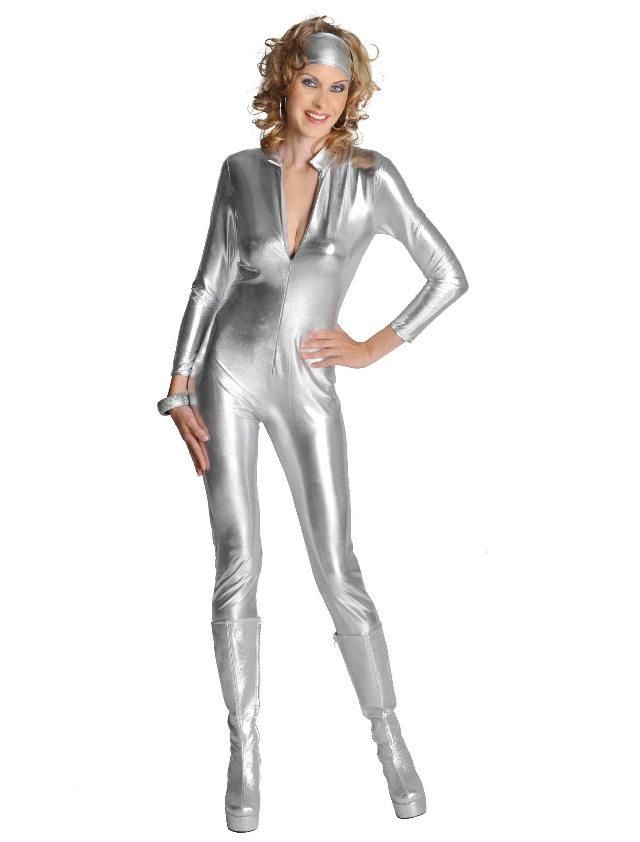 Catsuit Damen silber XL