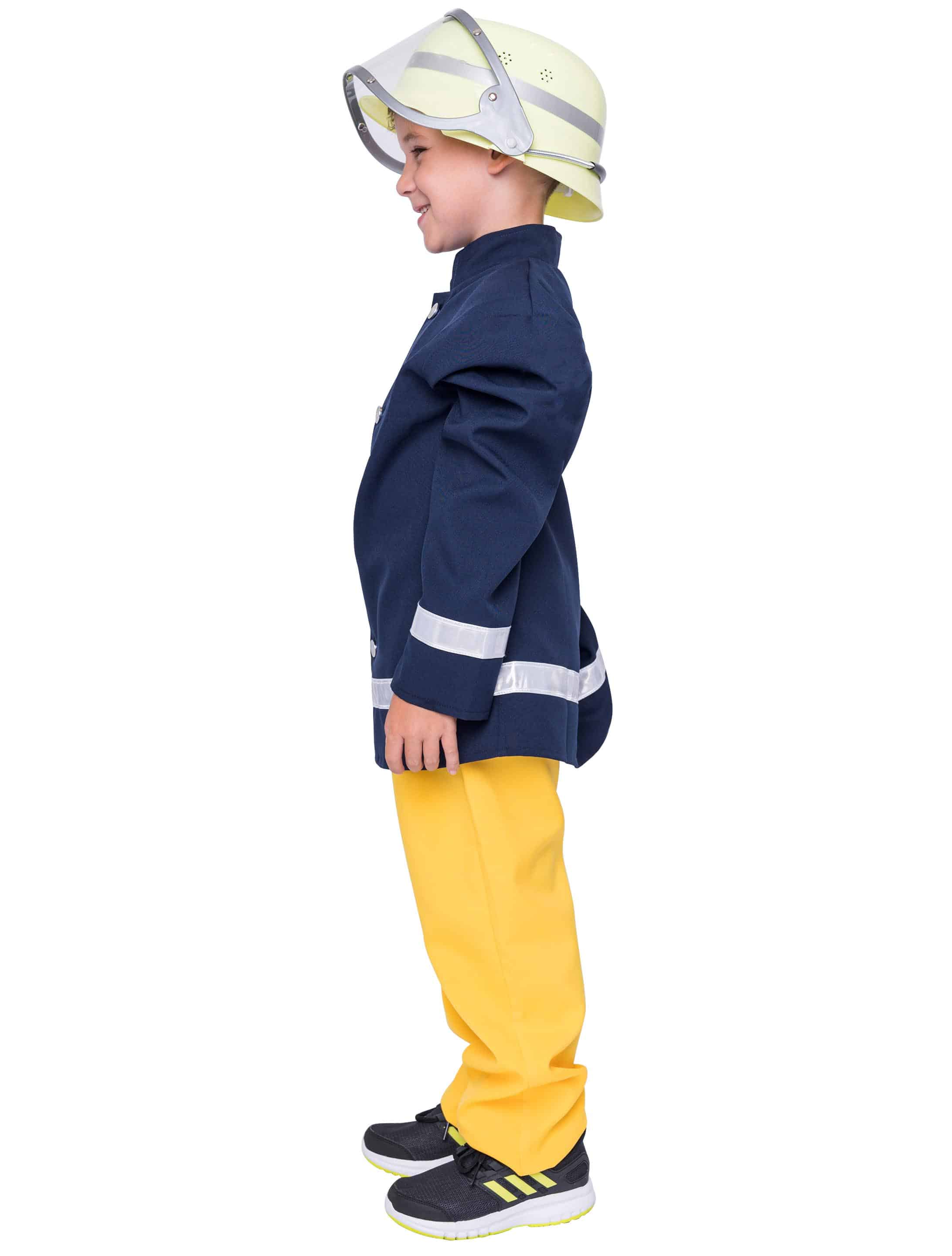 Feuerwehrmann Kinder 2-tlg. Unisex blau/gelb 164