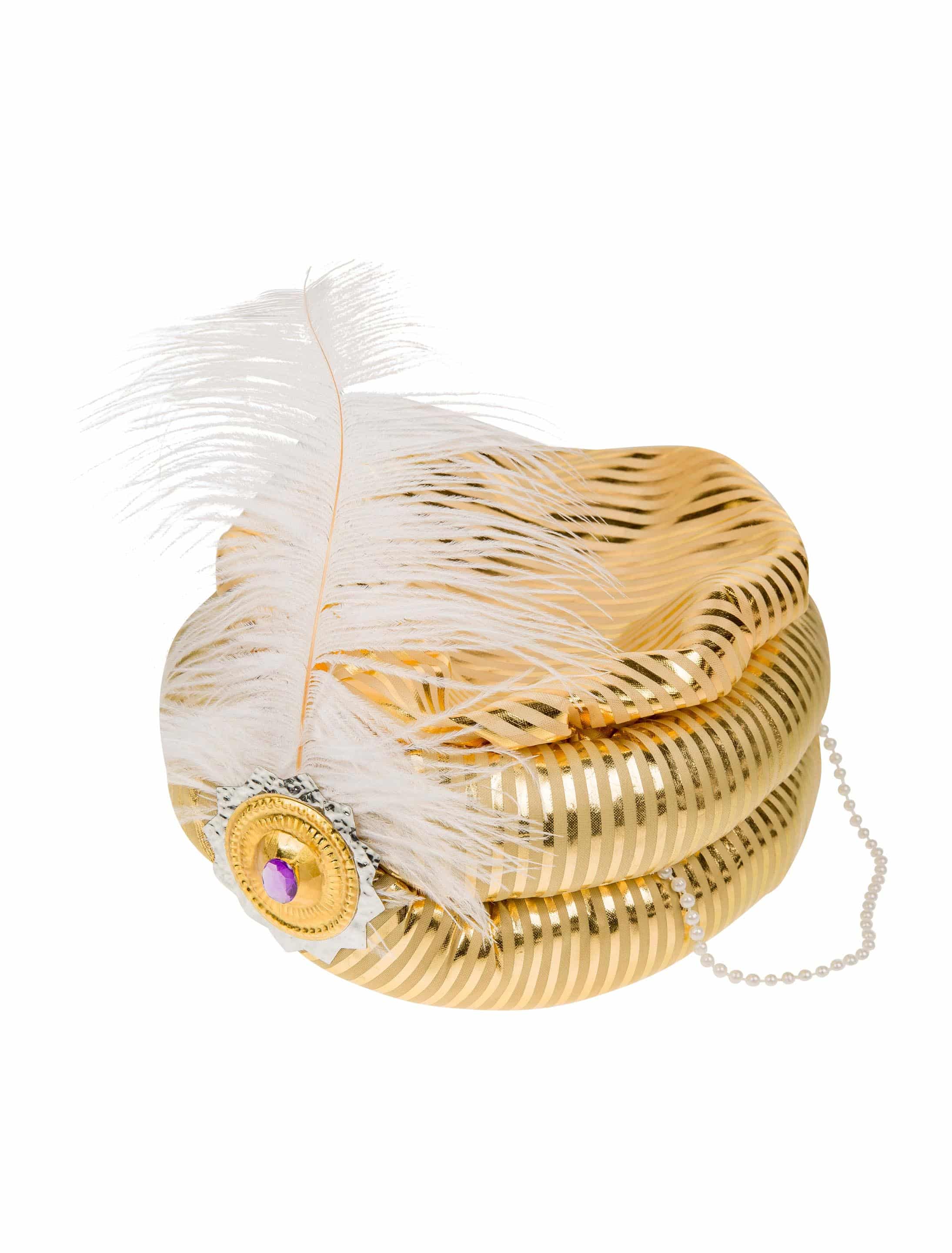 Turban mit Perlen gold