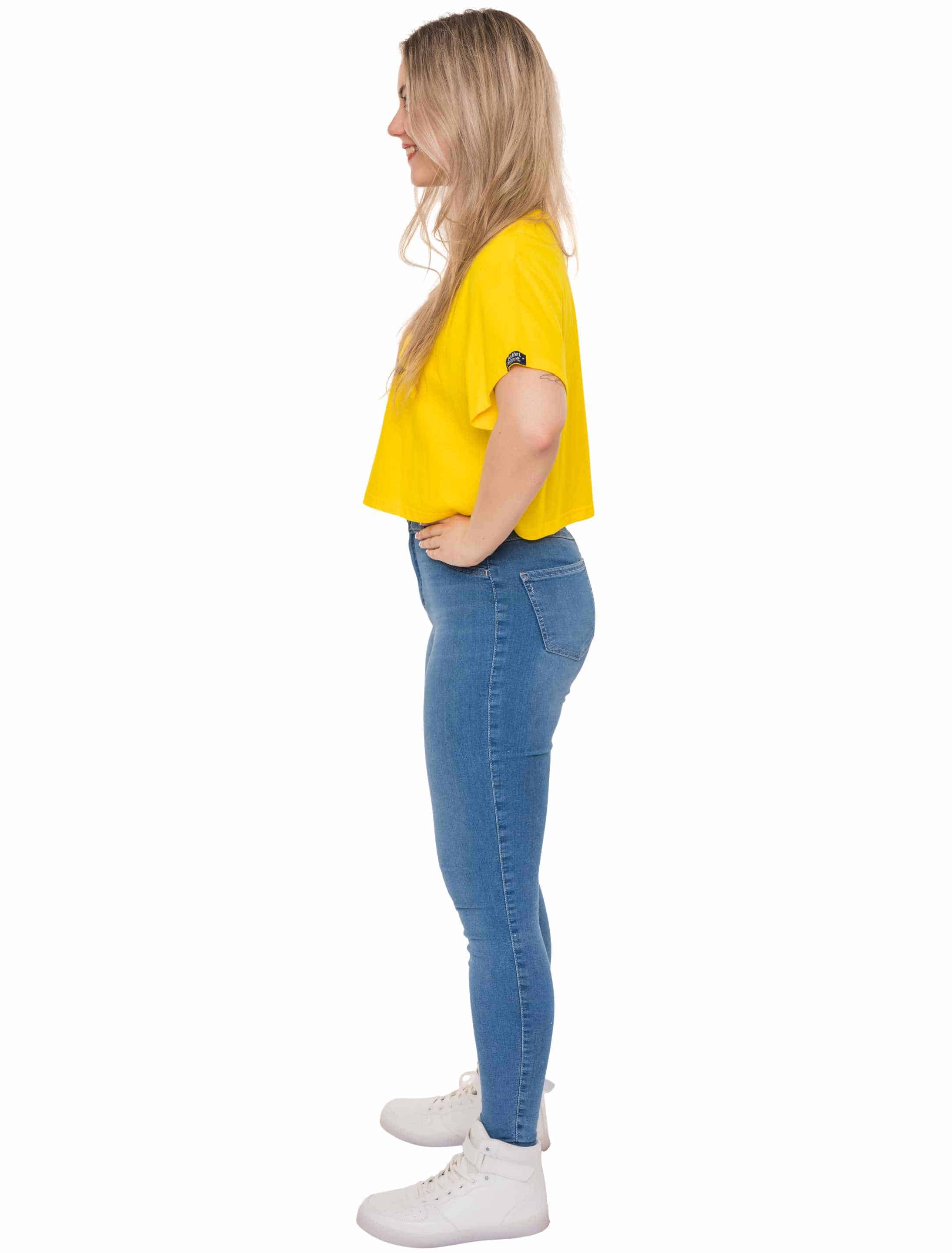 JIS Crop Shirt Damen gelb 2XL-3XL