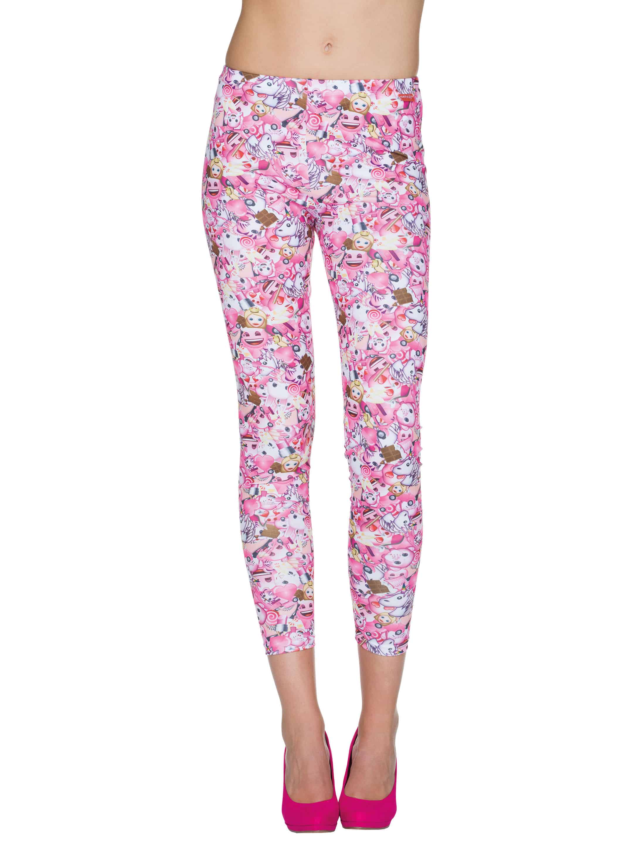 Leggings Emoji Damen rosa L