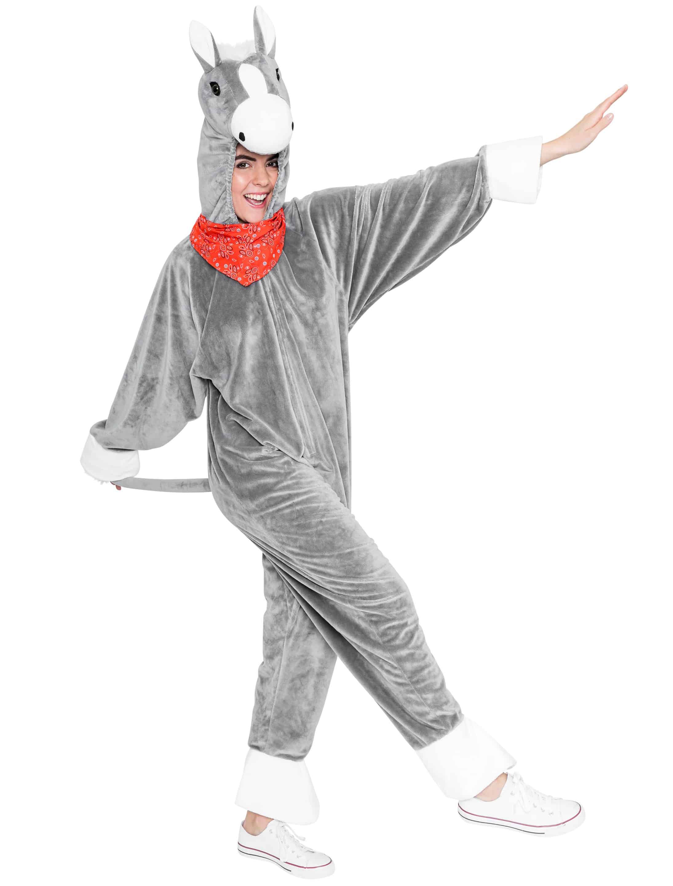 Overall Plüsch Esel Damen grau 40-42
