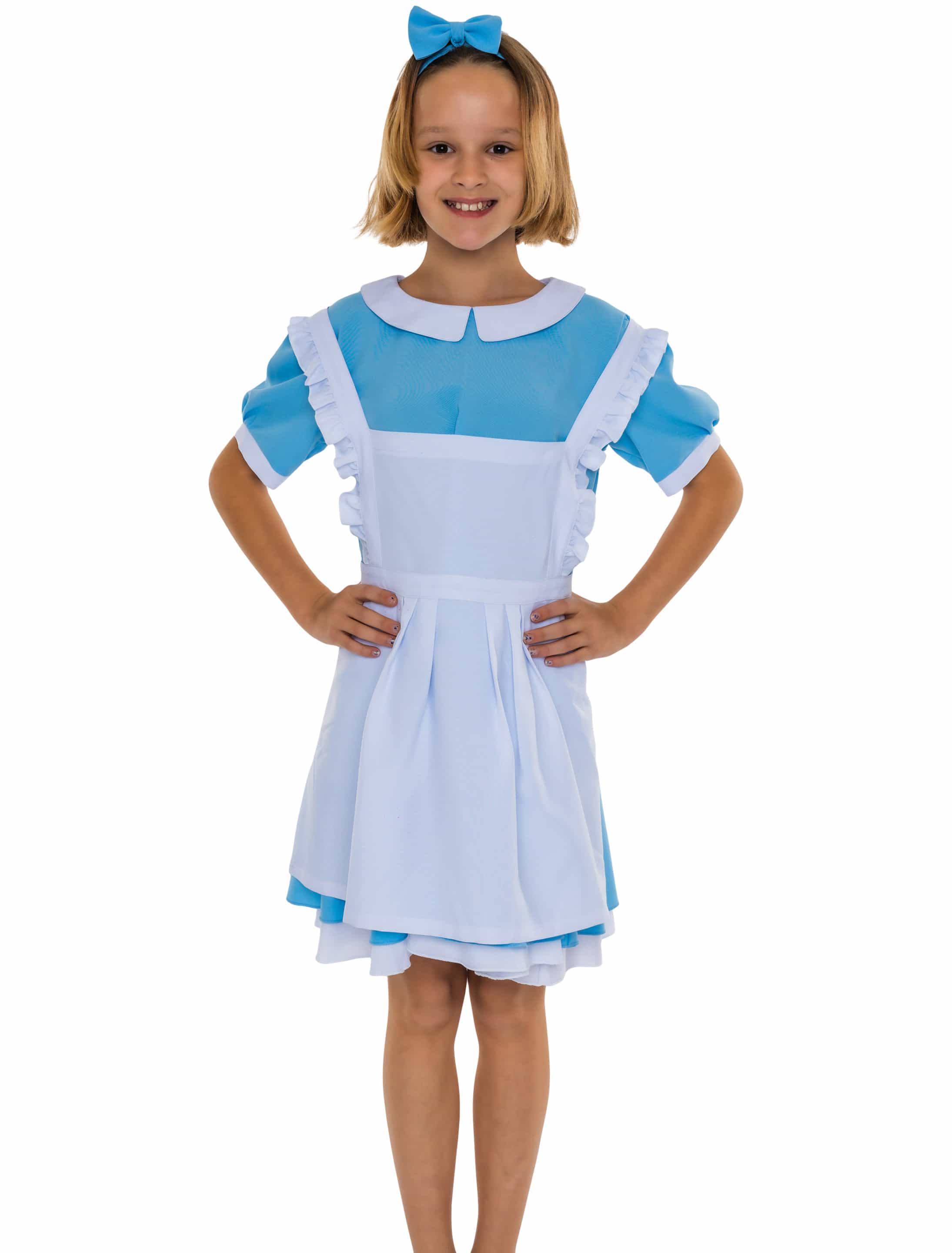 Kleid Alice Kinder blau/weiß 164