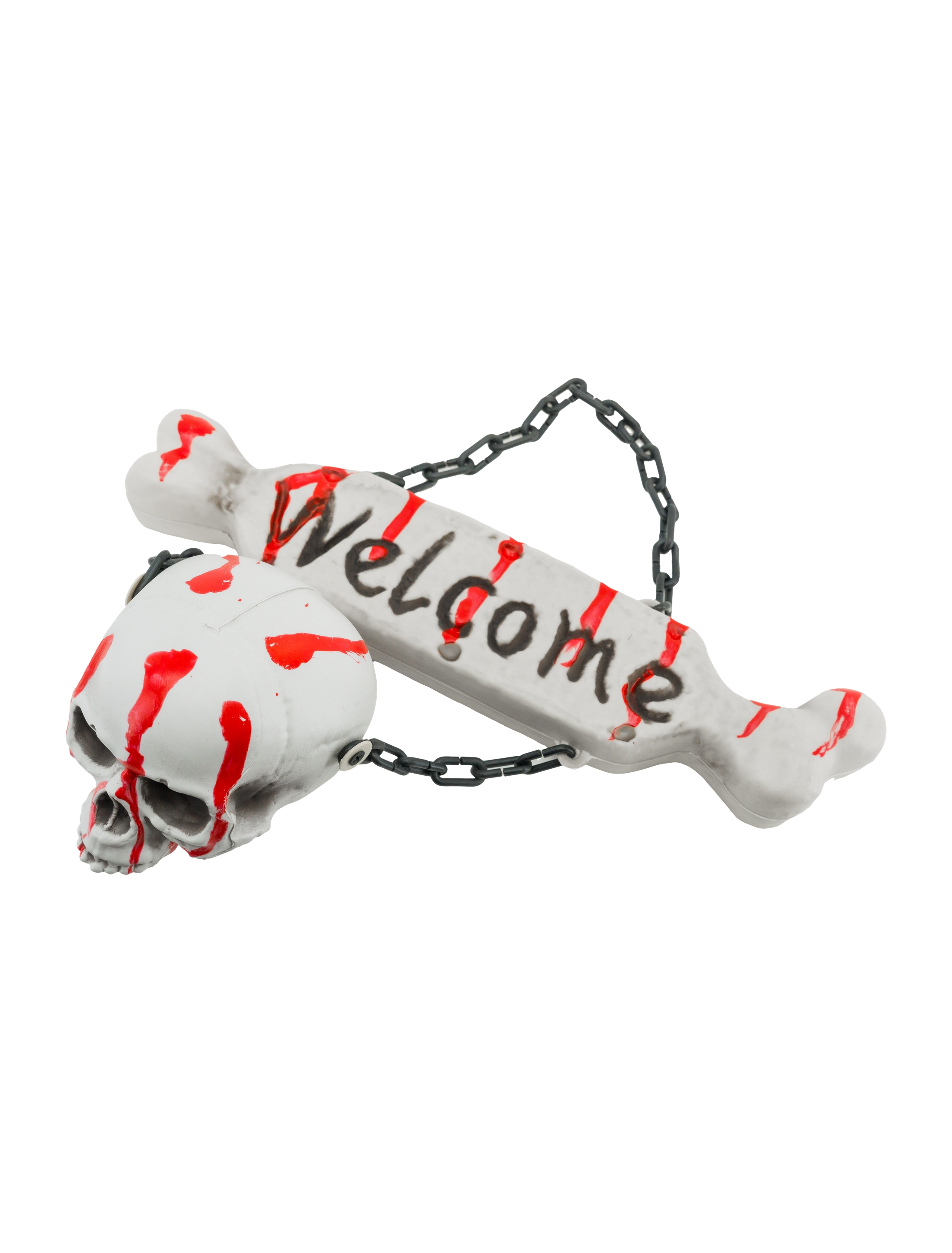 Türdeko Totenkopf Welcome schwarz/weiß/rot