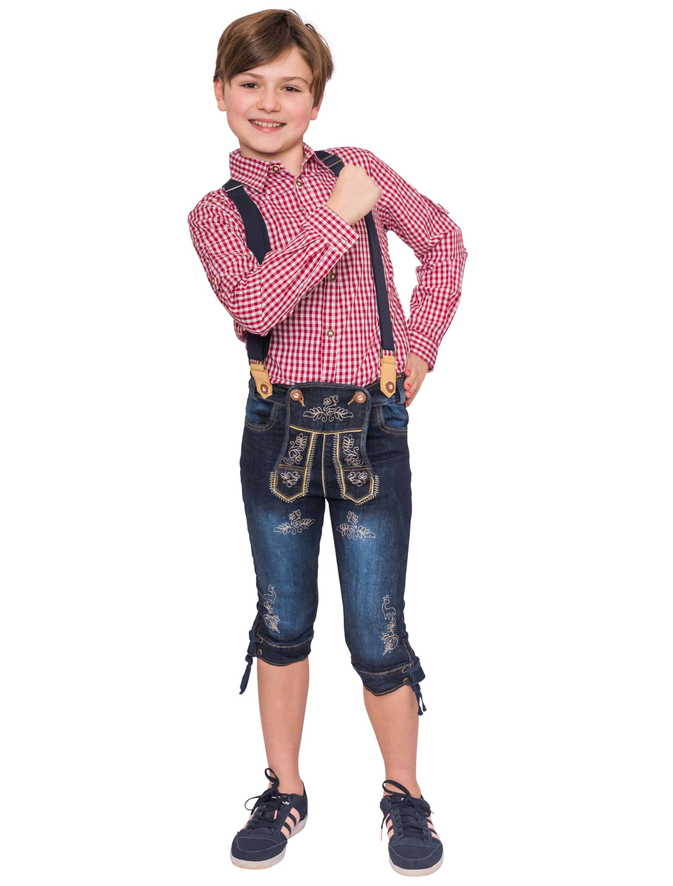 Trachtenjeans 3/4 lang Kinder Jungen blau 116