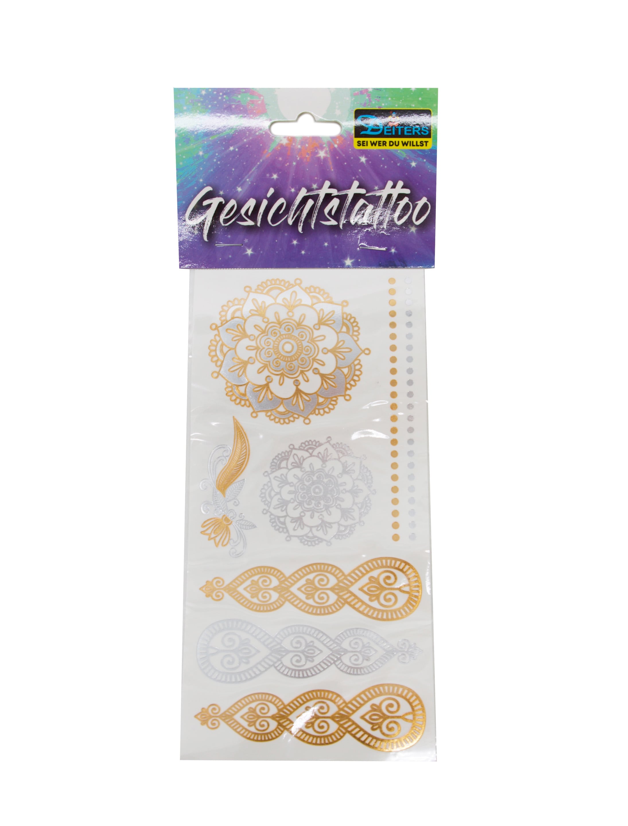 Tattoo Mandala Metallic gold/silber