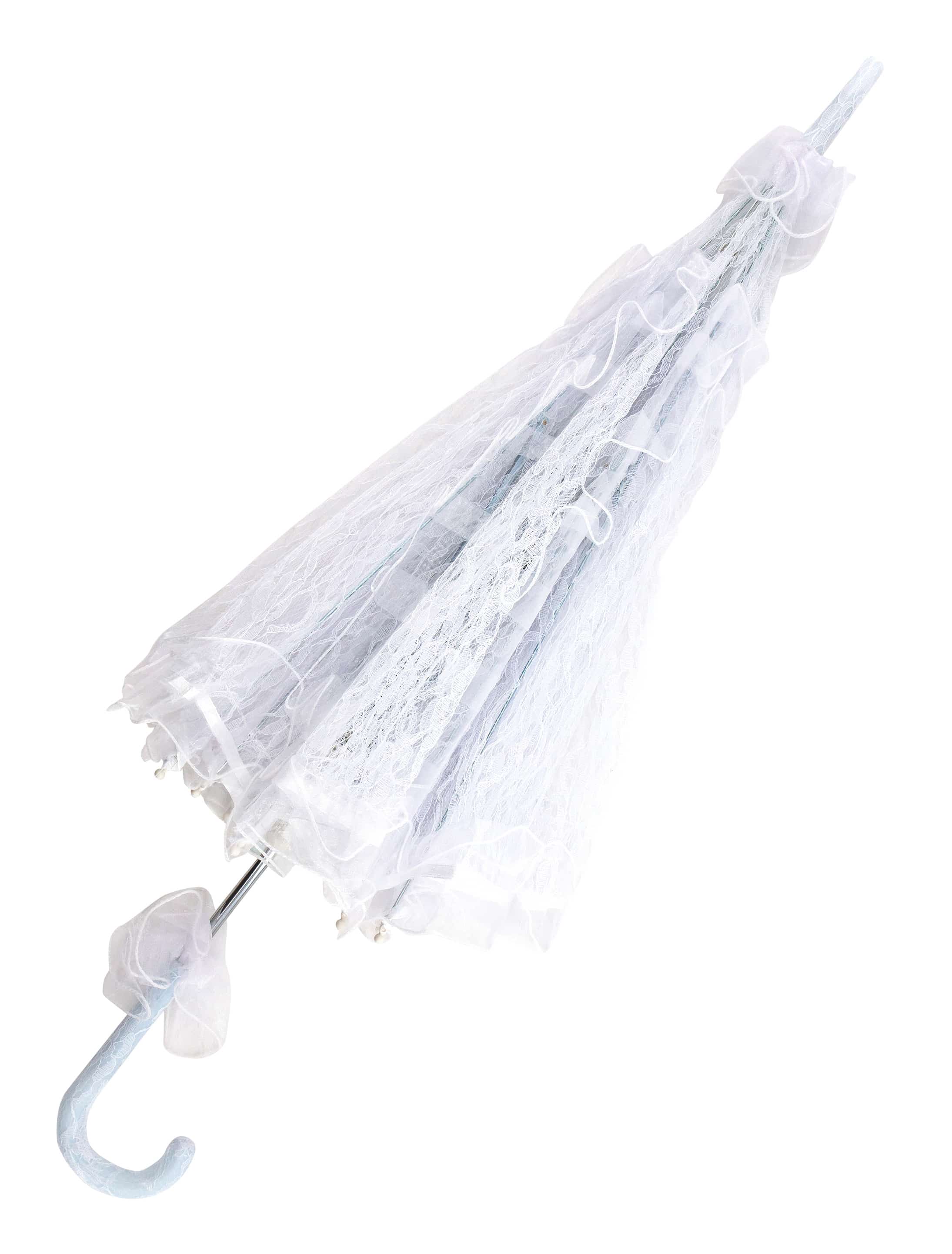 Schirm mit Spitze 76cm weiß
