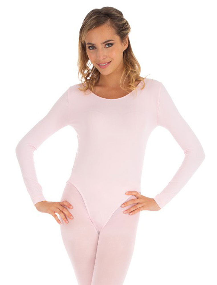 Body langarm elastisch Damen rosa 36-40