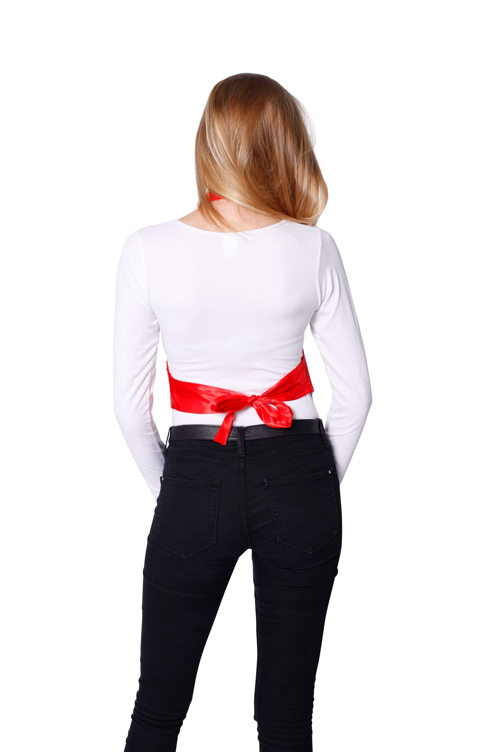 Paillettenweste zum Binden Damen rot one size