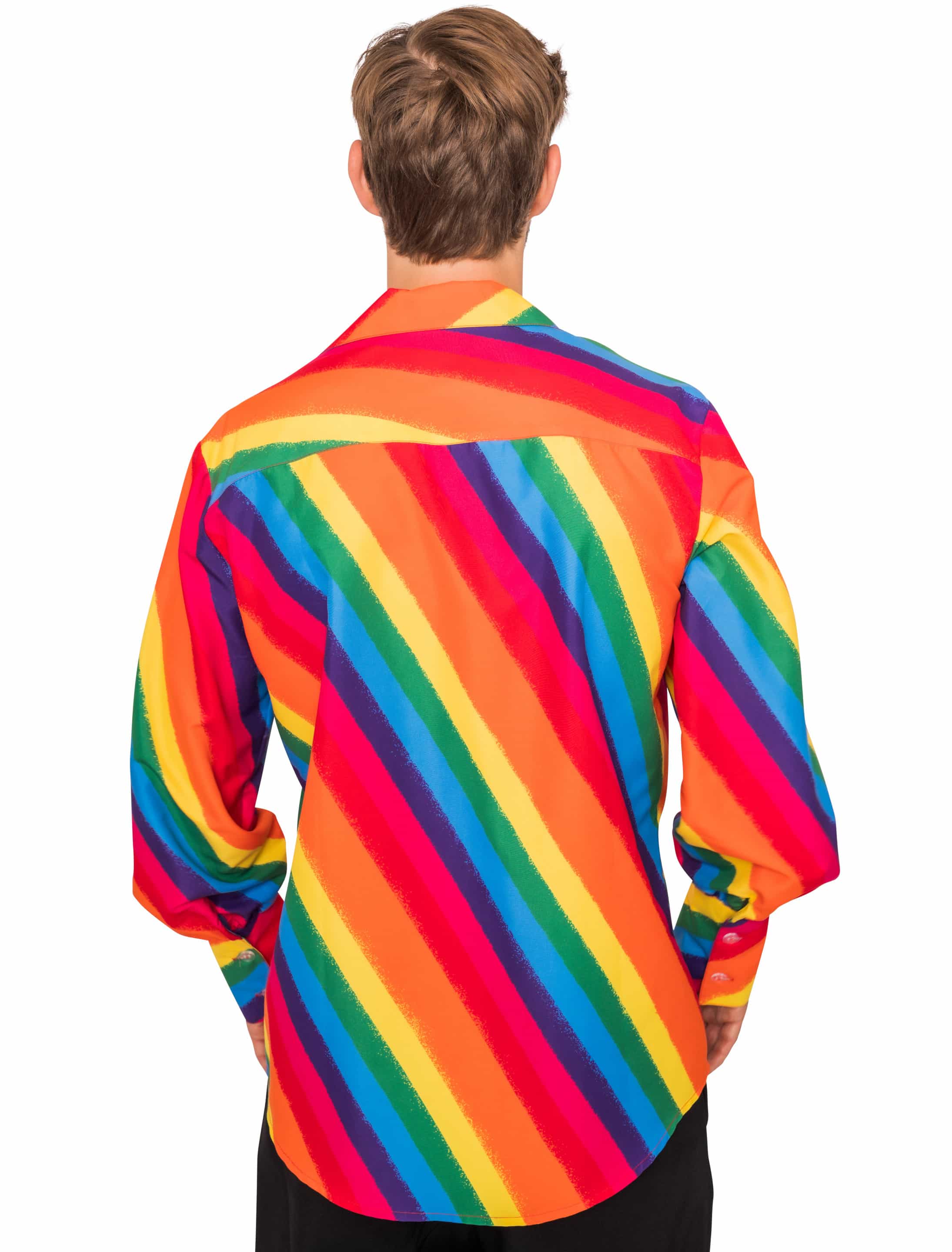 Hemd Herren Regenbogen Streifen Herren rainbow 3XL