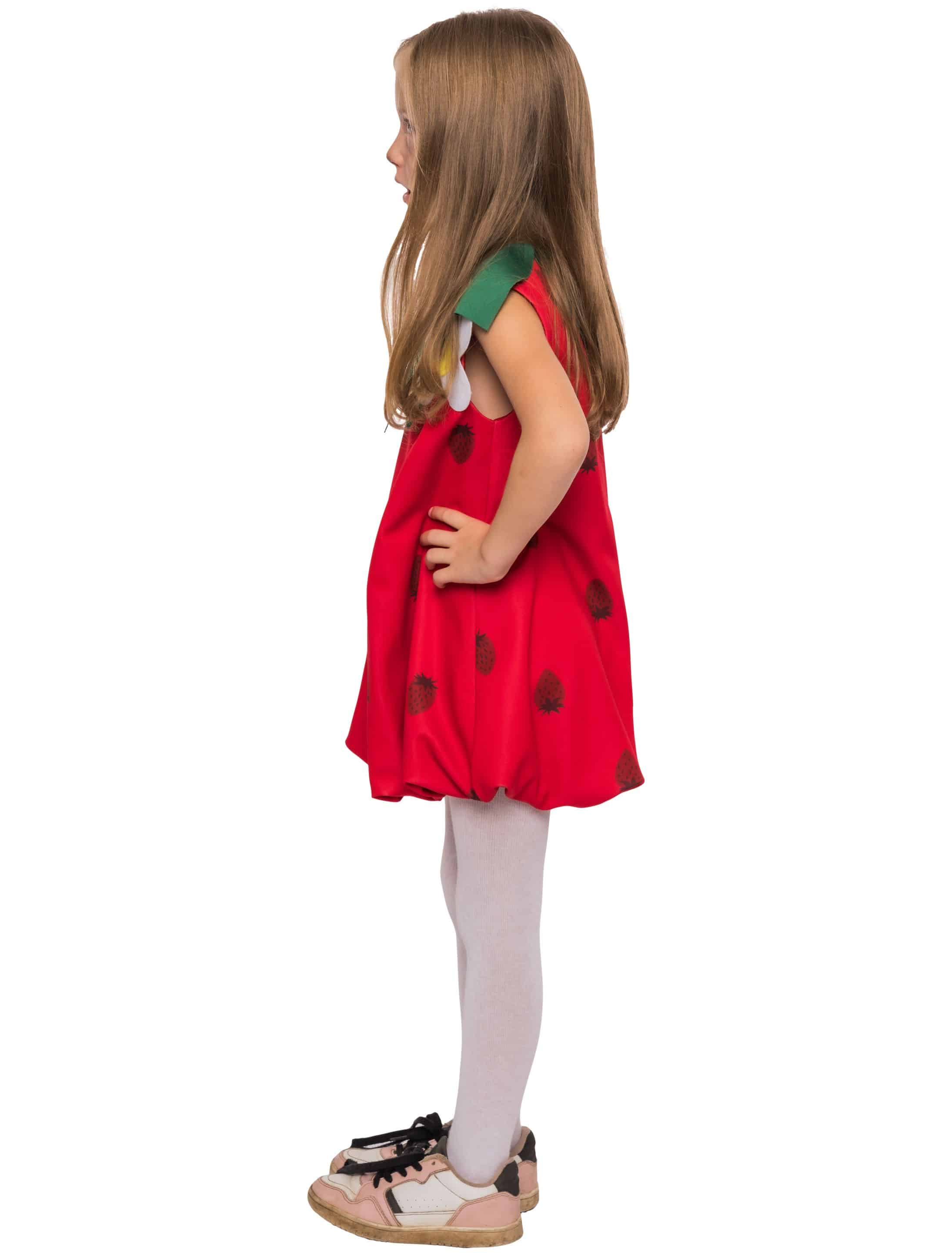 Kleid Erdbeere Mädchen rot 128