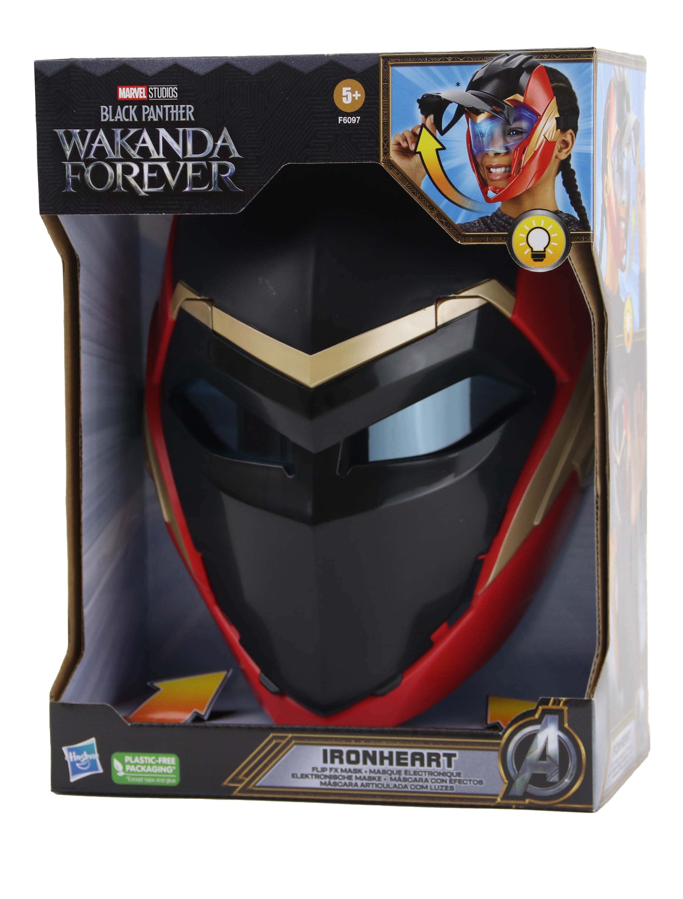 Maske Black Panther Ironheart mit Visier schwarz/rot/gold
