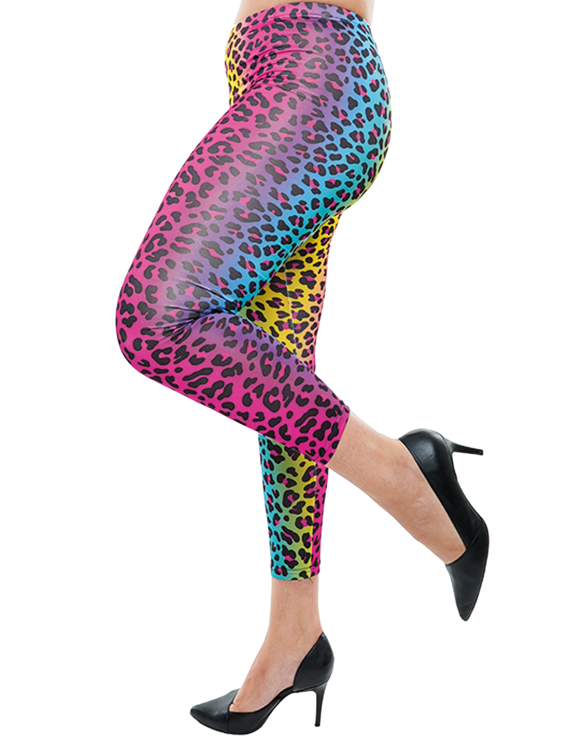 Leggings Leopard Damen bunt S/M