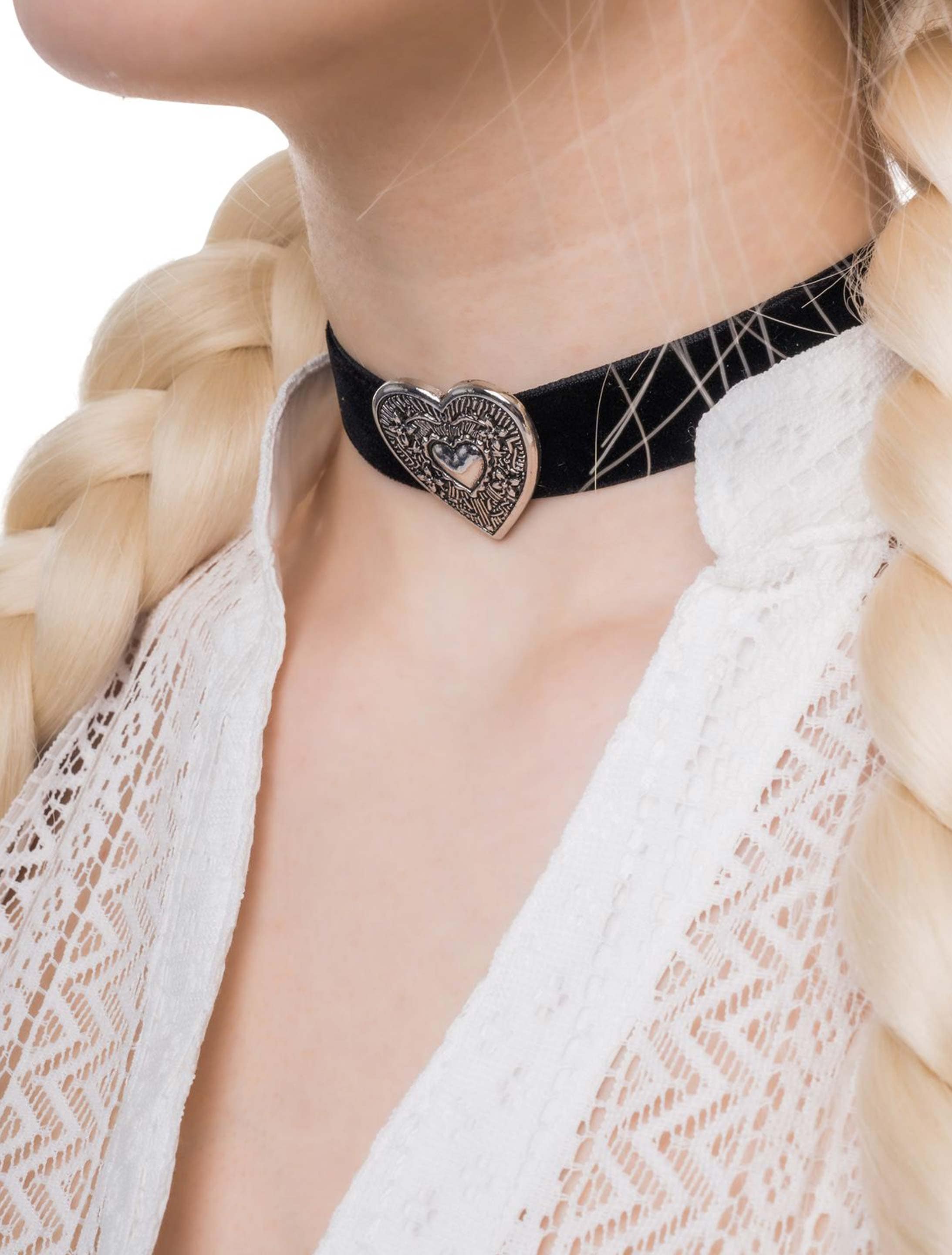 Halskette Choker mit Herz schwarz