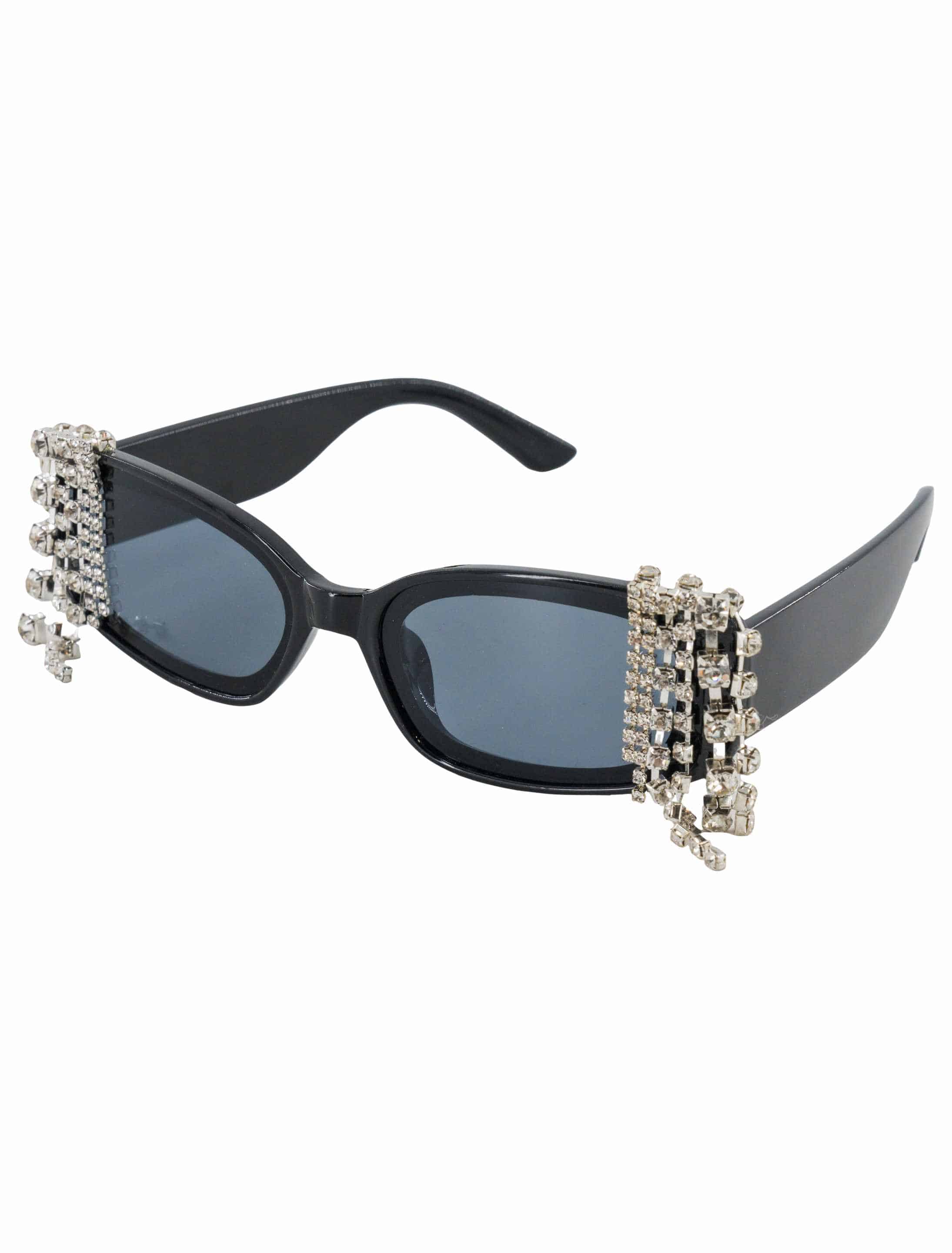 Brille mit Strass schwarz/silber