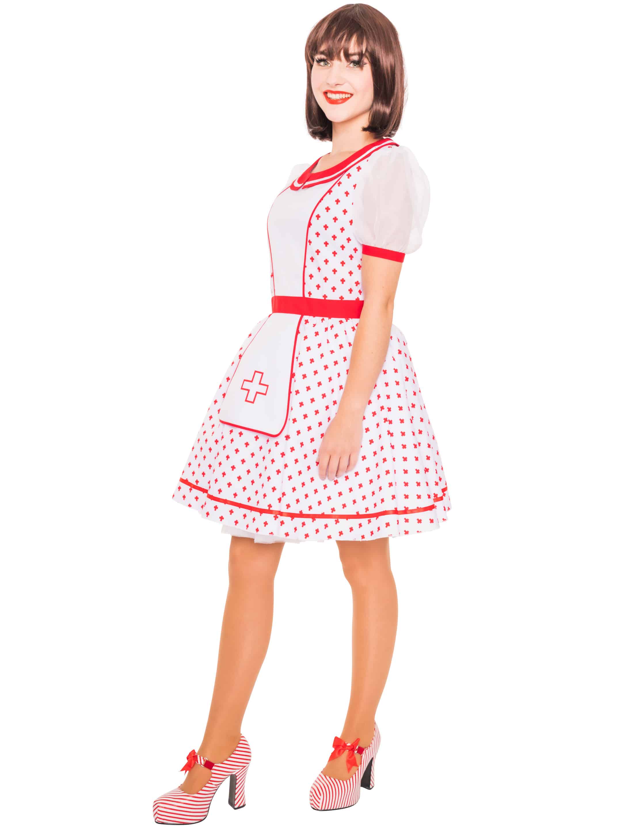 Kleid Krankenschwester mit Kreuz rot/weiß 2XL