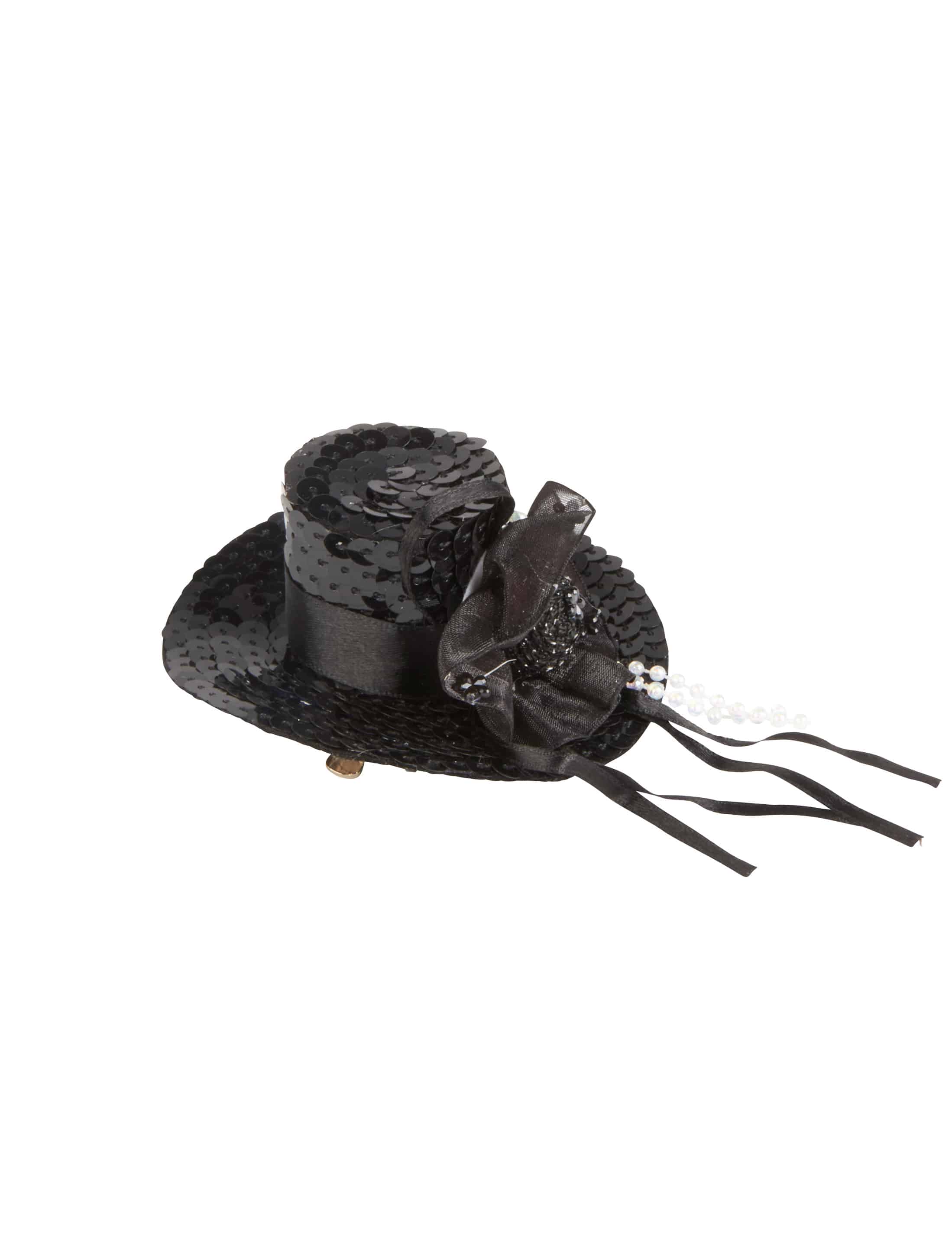 Mini Hut mit Haarclip schwarz one size