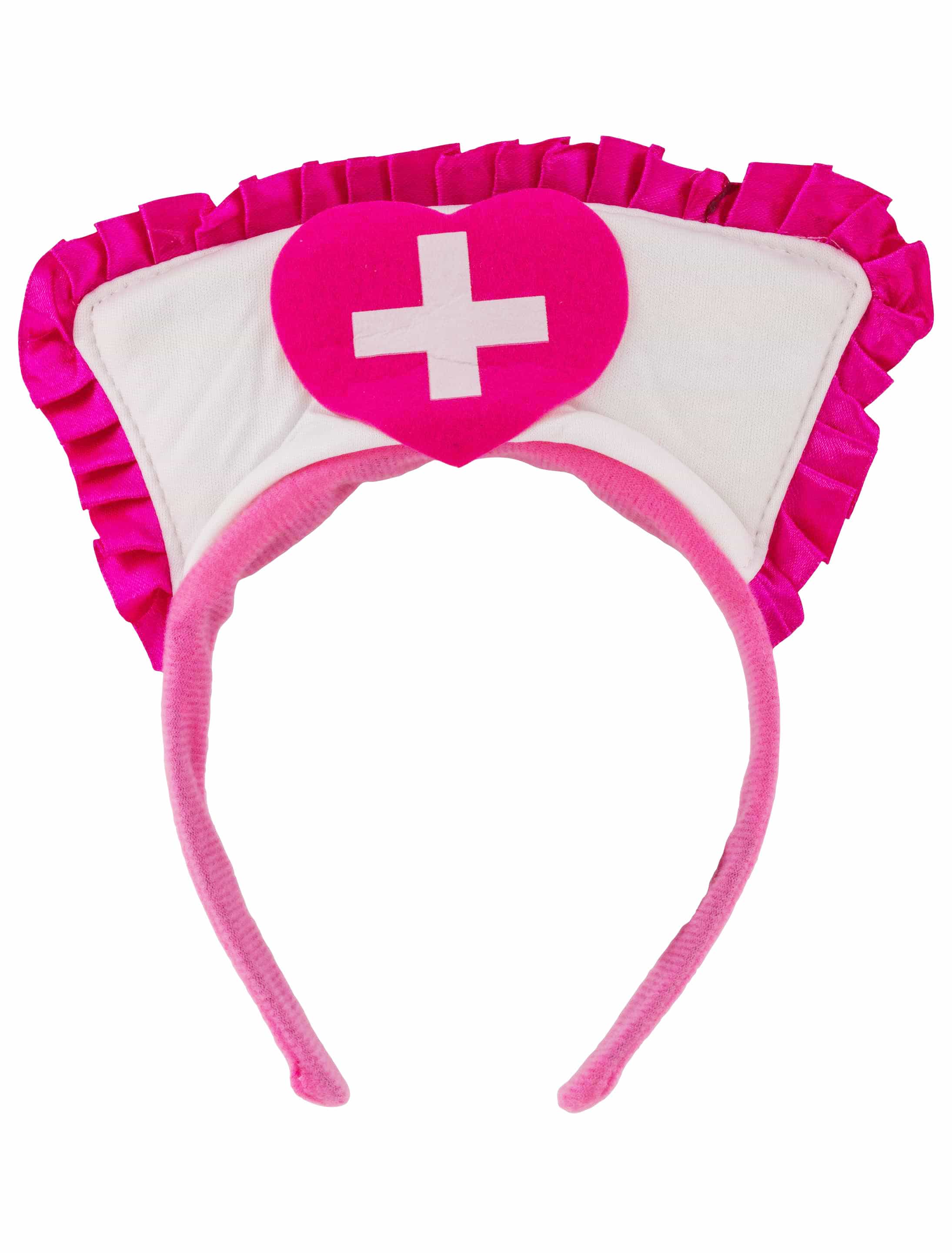Haarreif Krankenschwester Damen pink/weiß