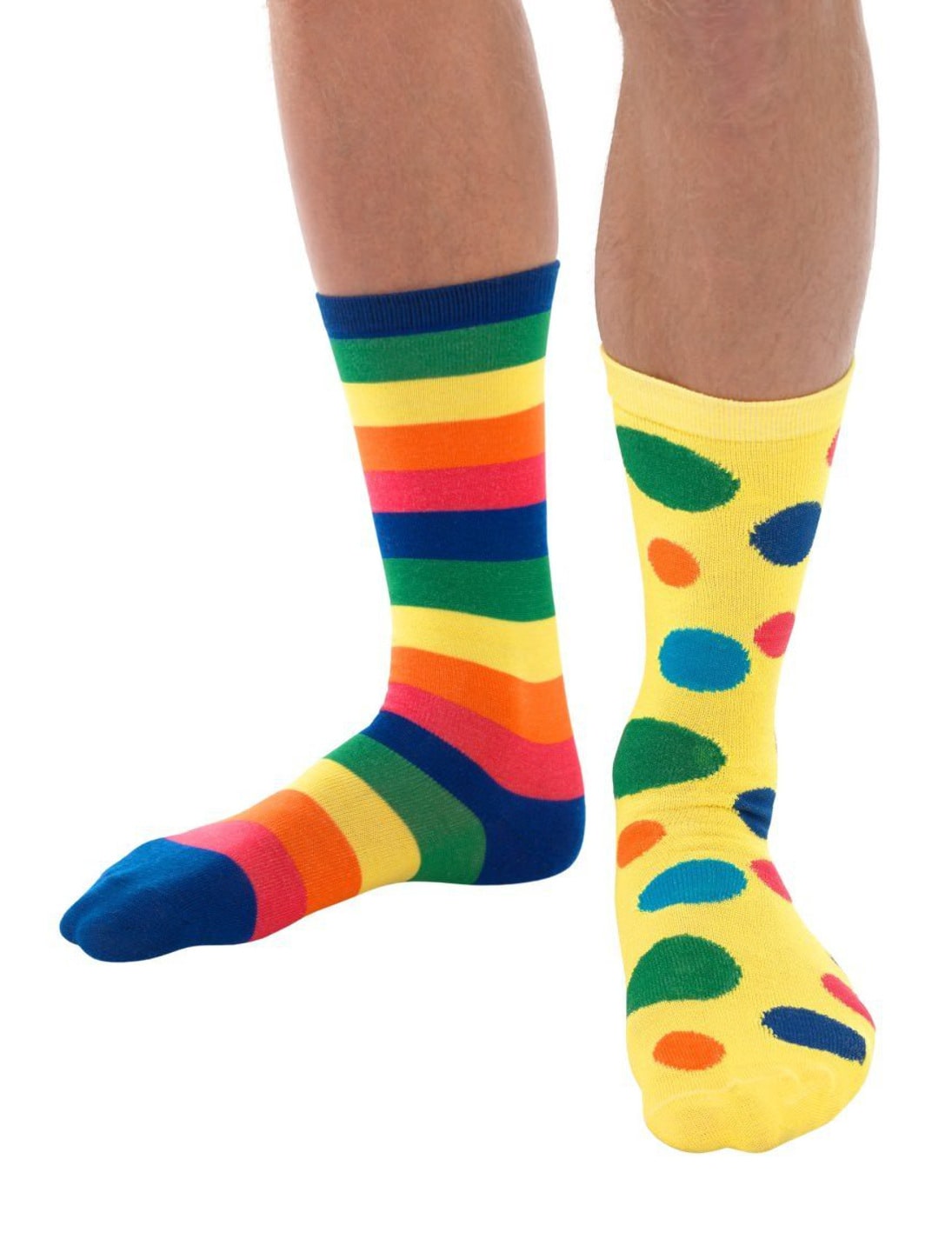 Socken bunt mit Streifen und Punkten