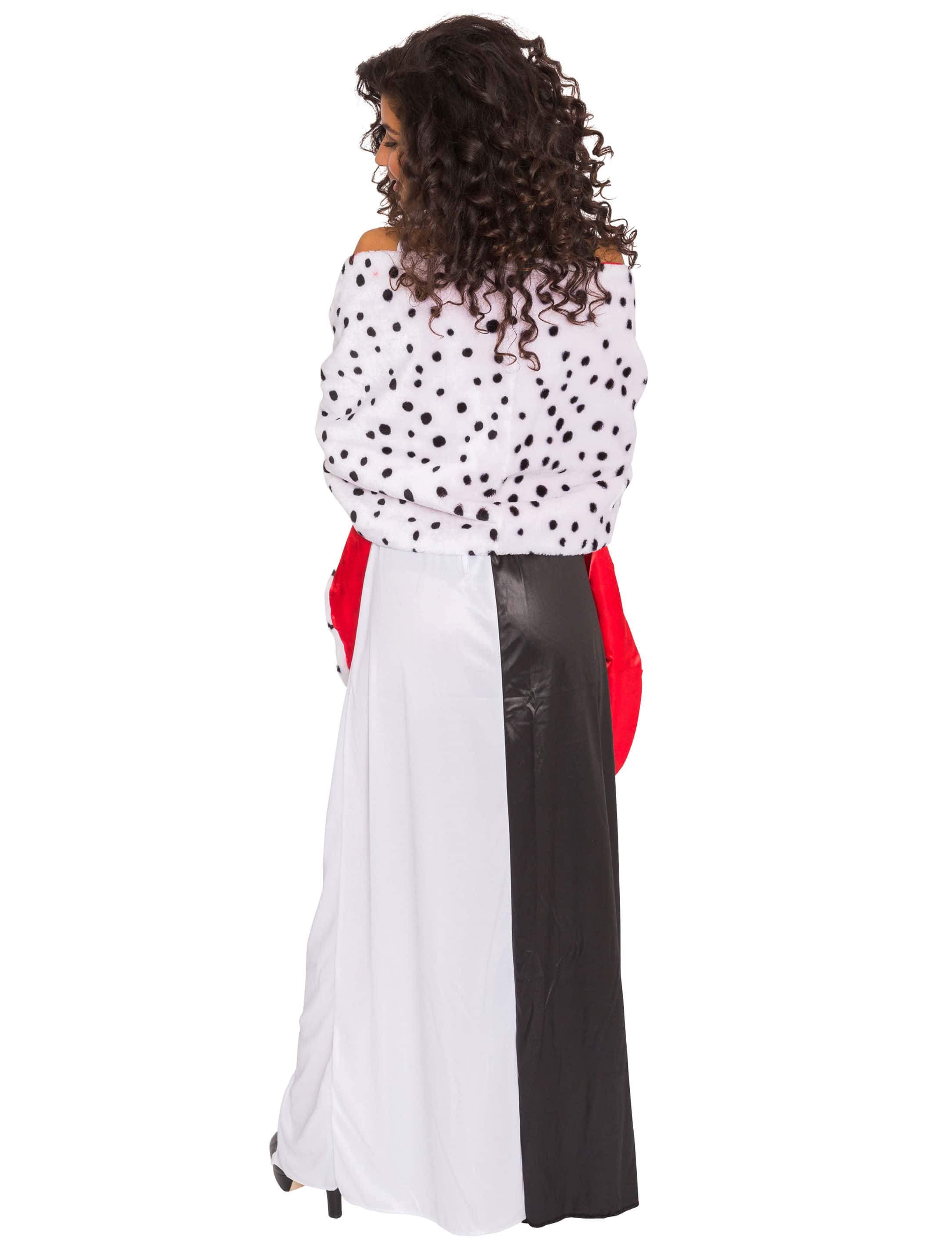 Kleid Demonia schwarz/weiß/rot L