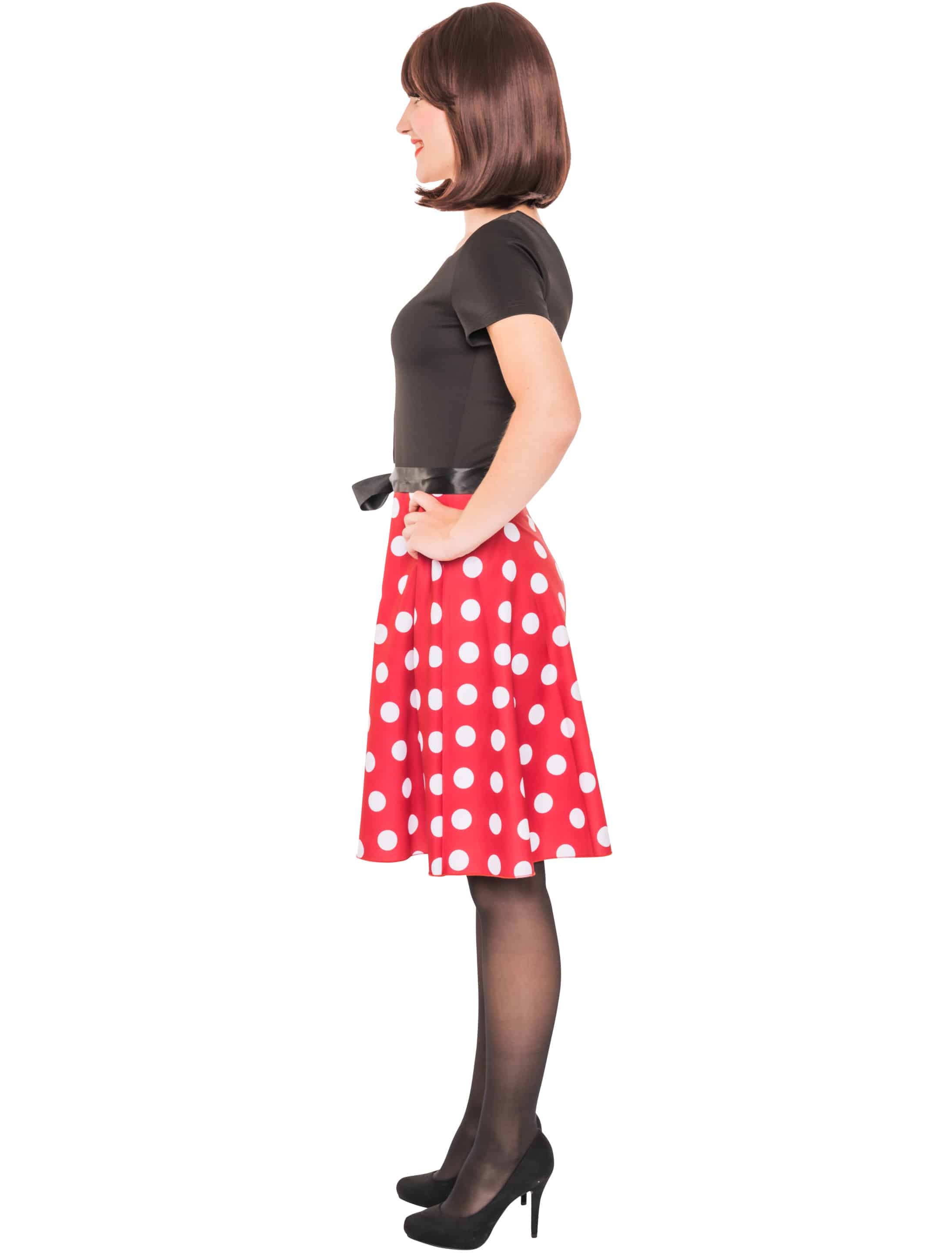 Kleid Maus mit Punkten schwarz/weiß/rot 2XL
