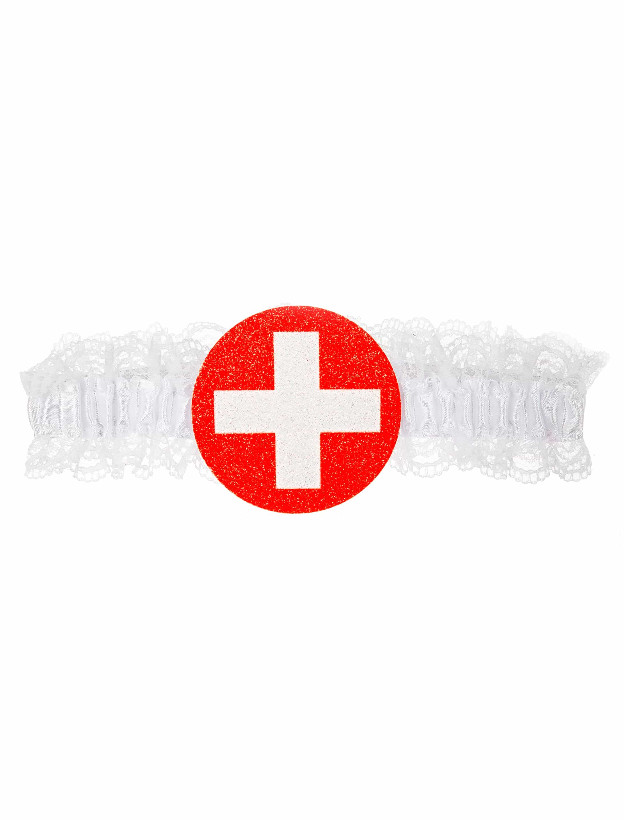 Strumpfband Krankenschwester mit Kreuz