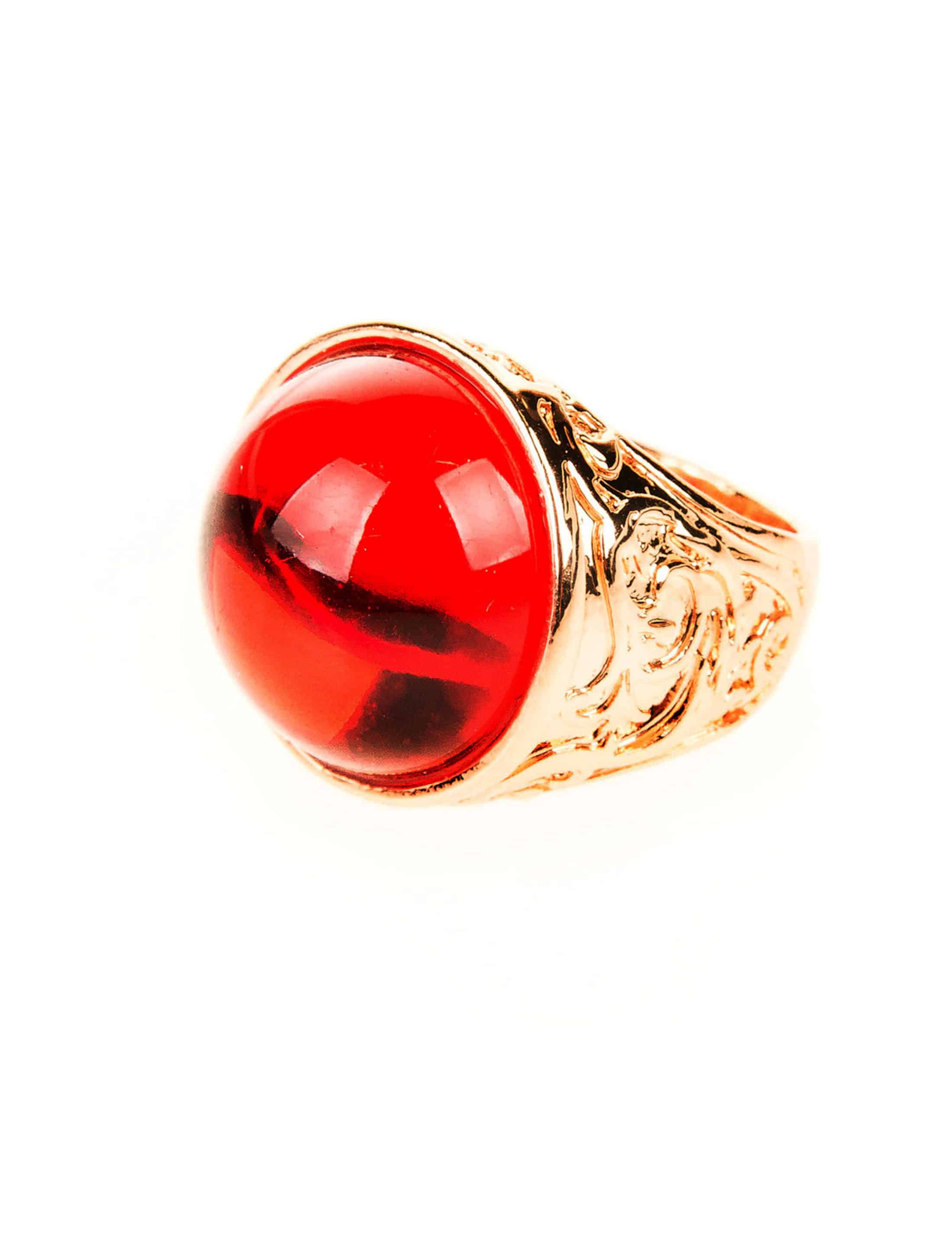 Ring mit Stein rot