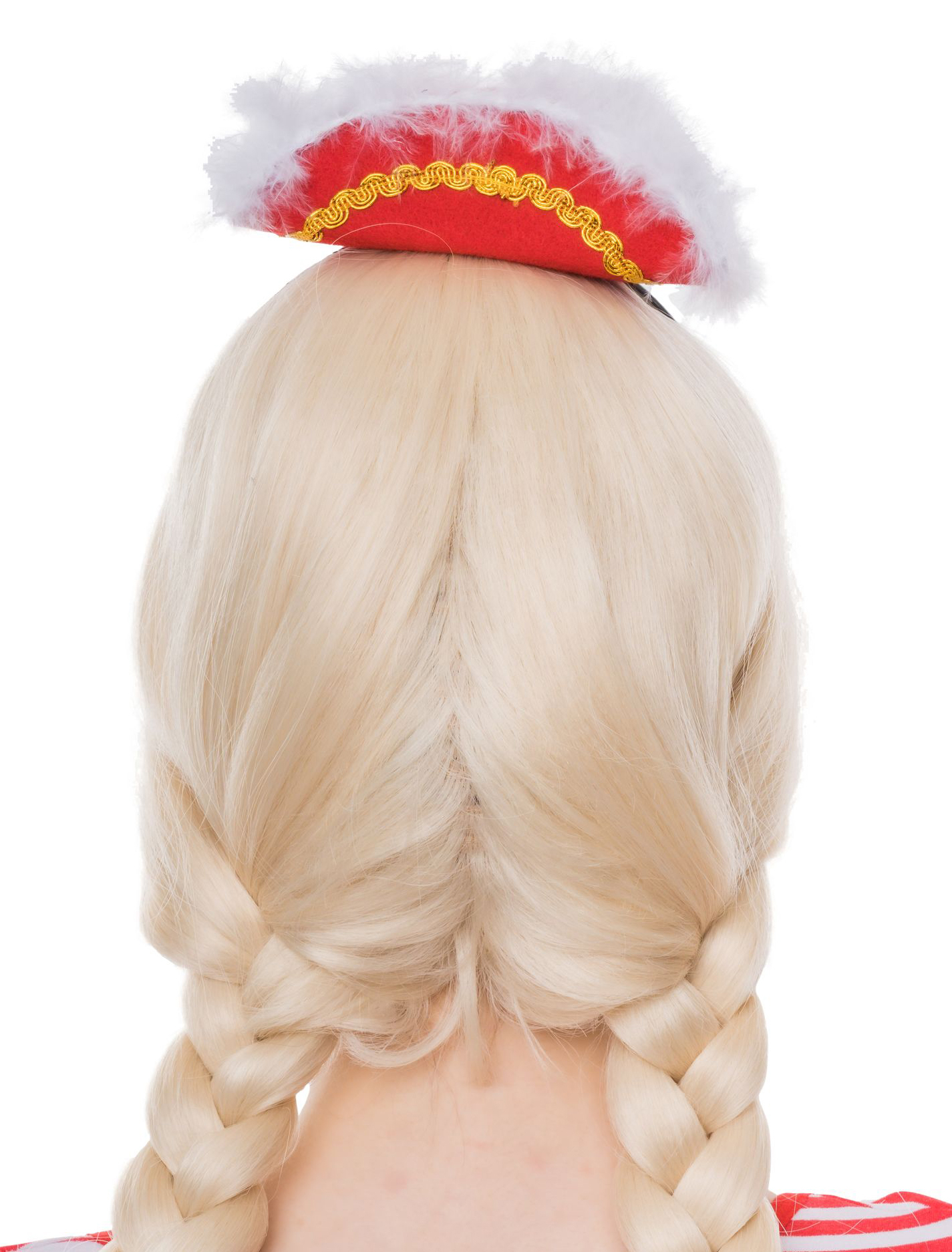 Dreispitz Mini Haarband mit Marabu rot