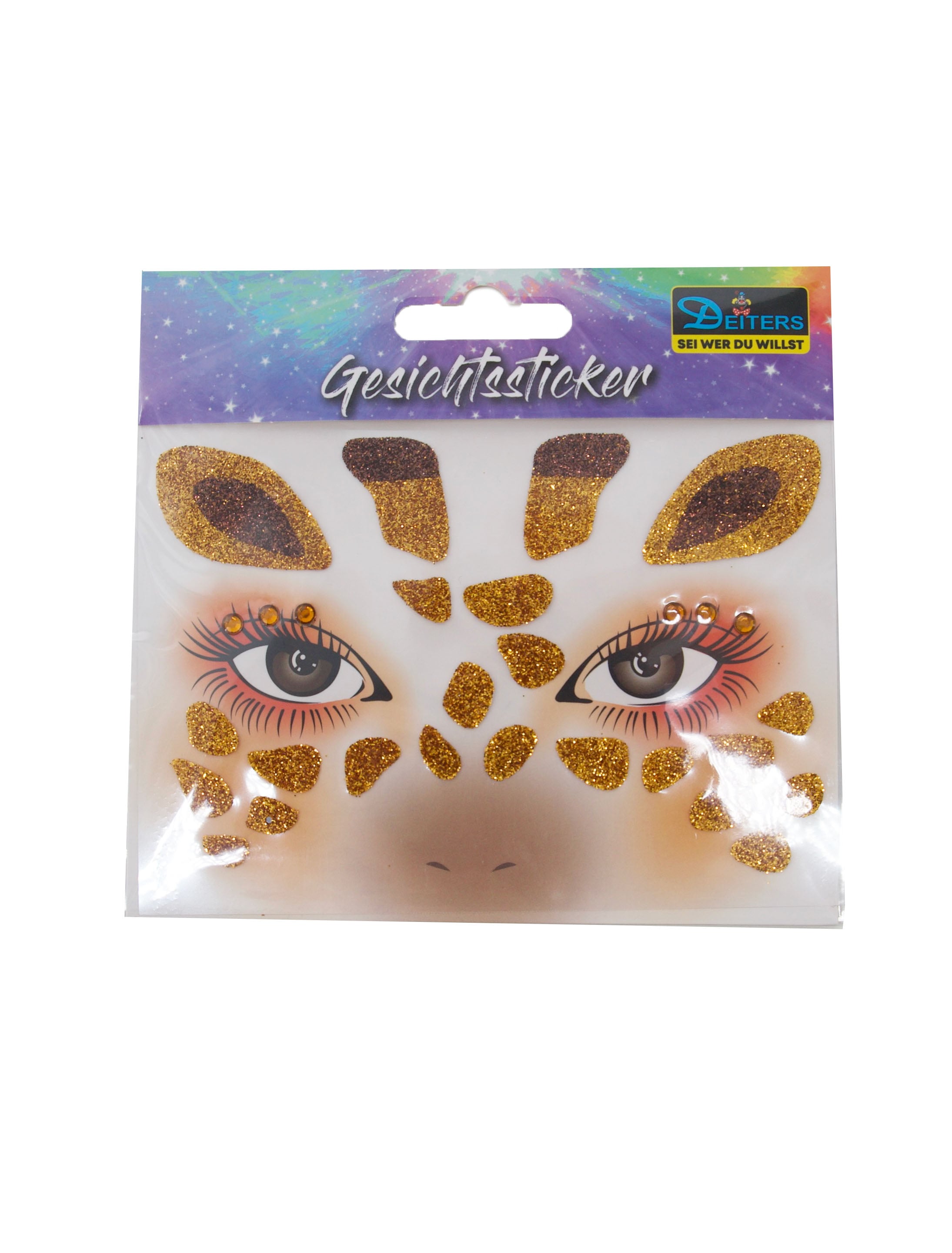 Gesichtssticker Giraffe braun/gold