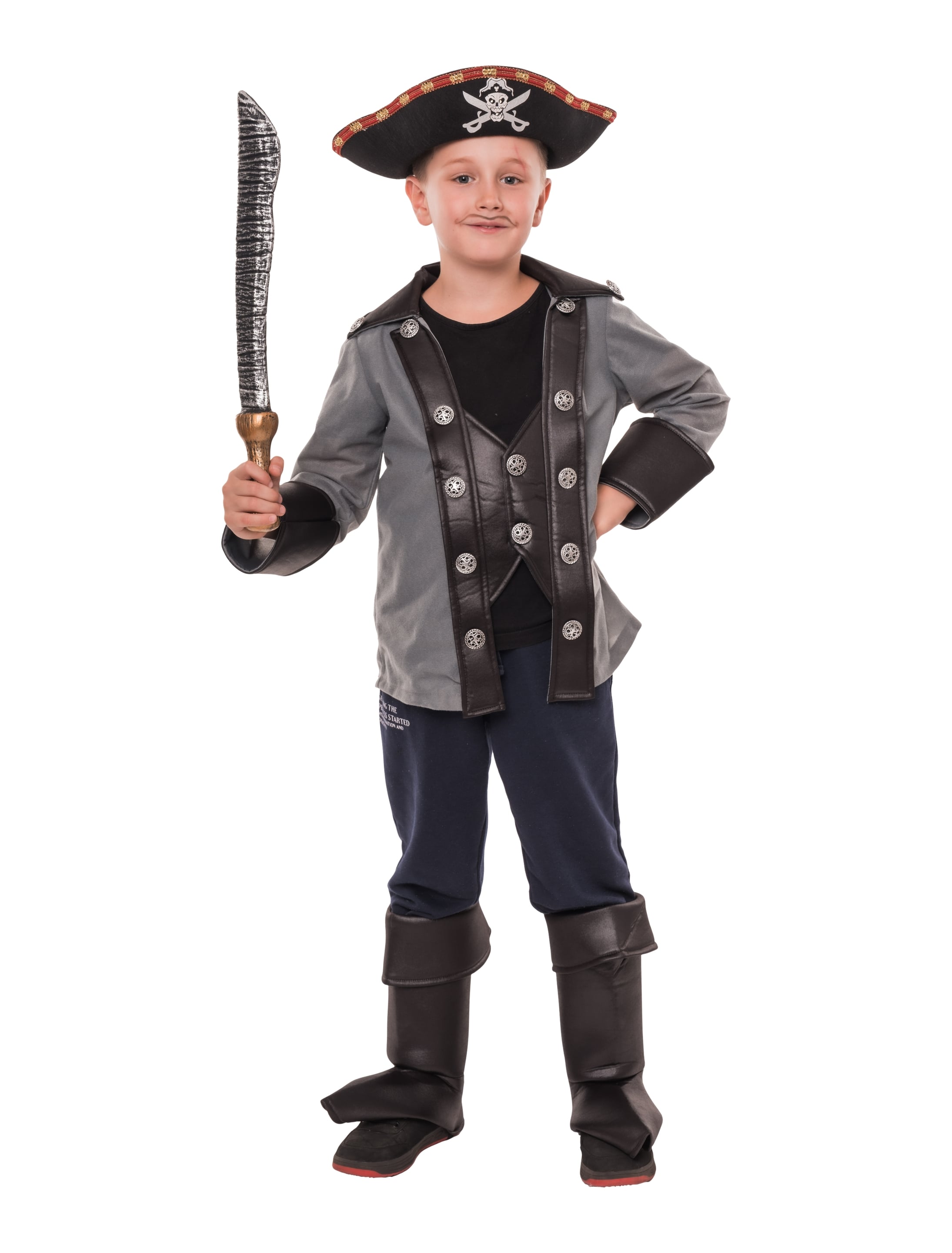 Kostüm Pirat 2-tlg. Kinder grau 4-6 Jahre