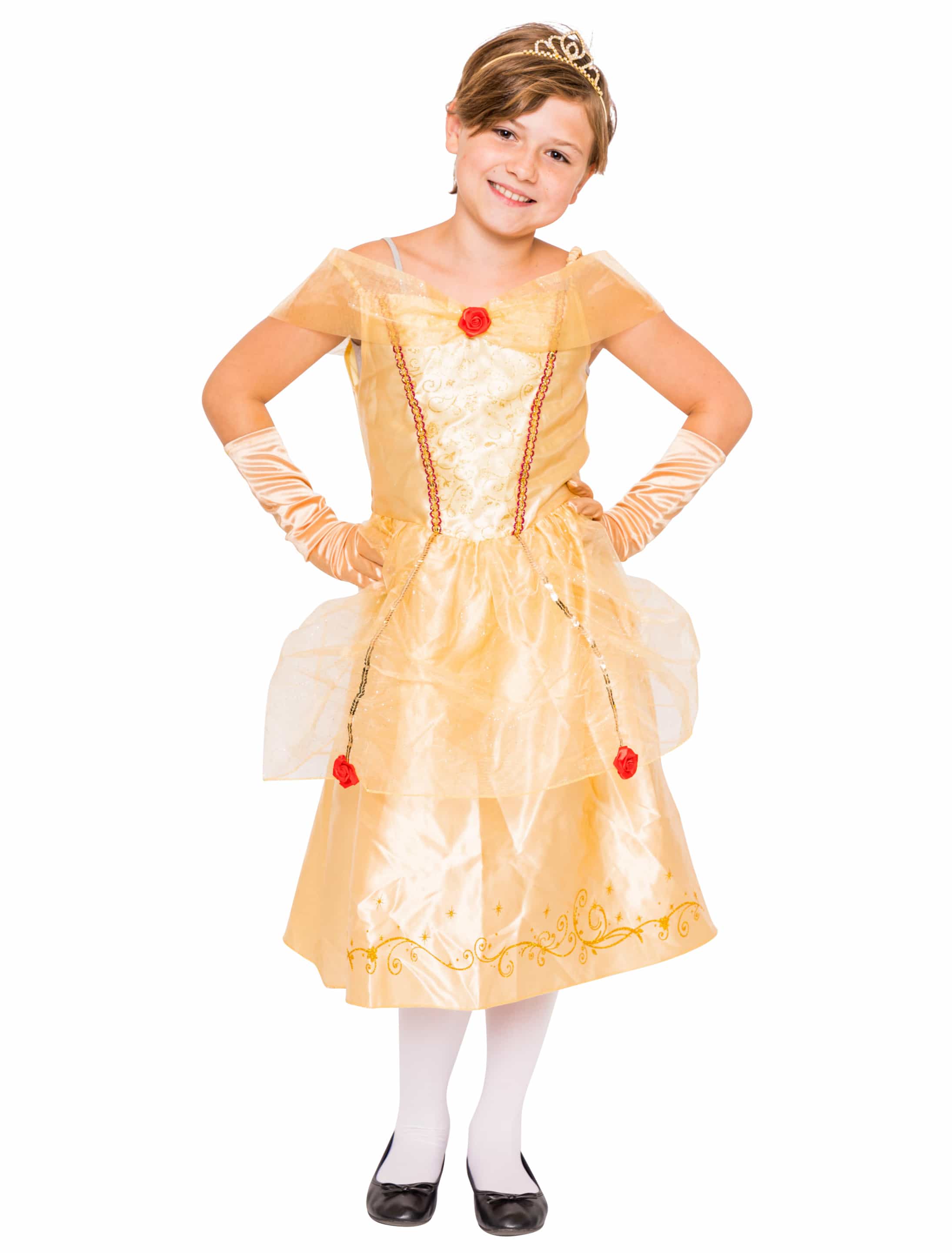 Kleid schöne Prinzessin Kinder Mädchen gelb 128
