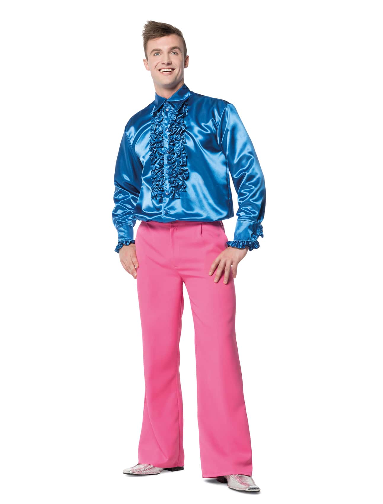 Schlaghose Disco Herren pink 58