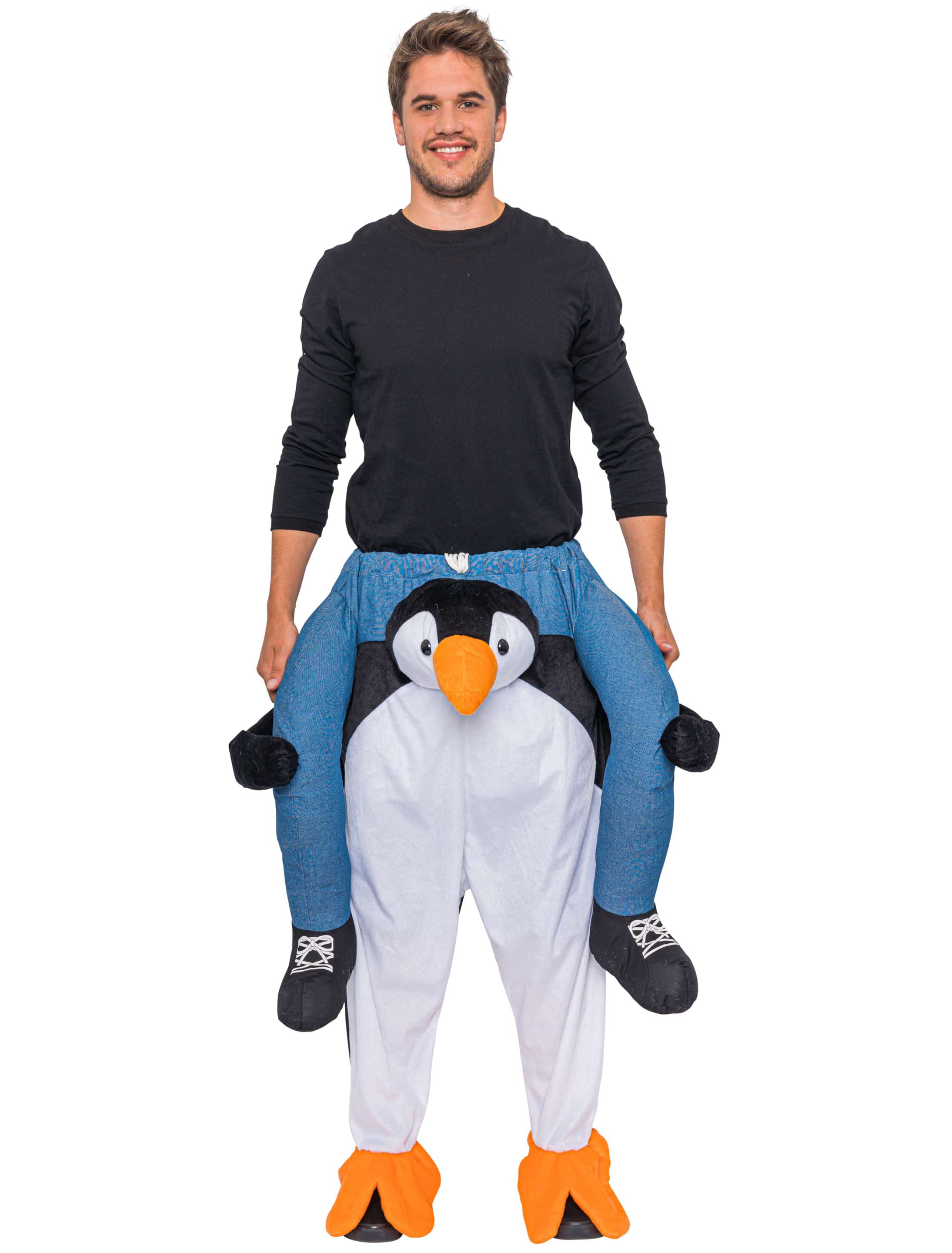 Huckepack Kostüm Pinguin schwarz/weiß one size