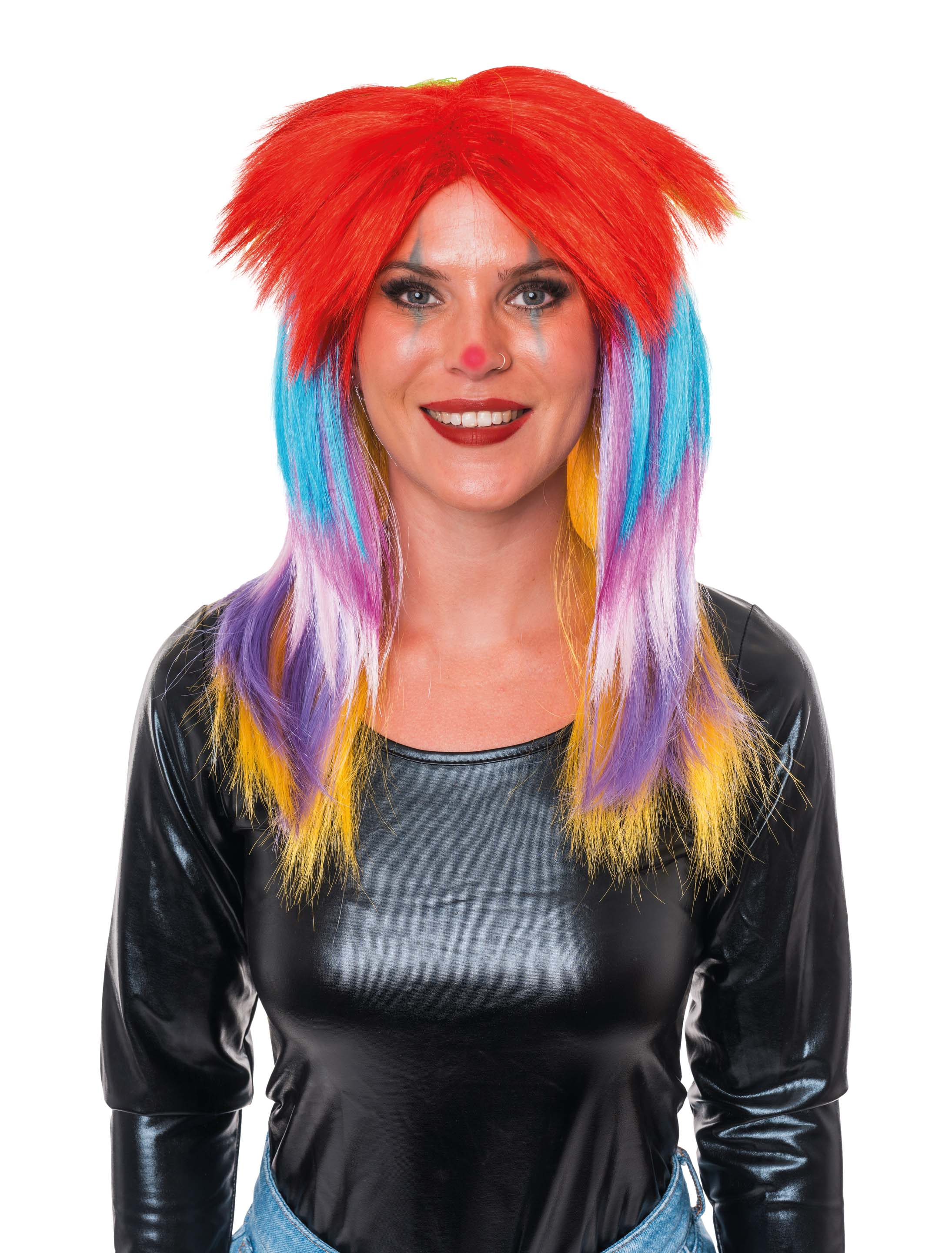 Perücke Punk stufig bunt